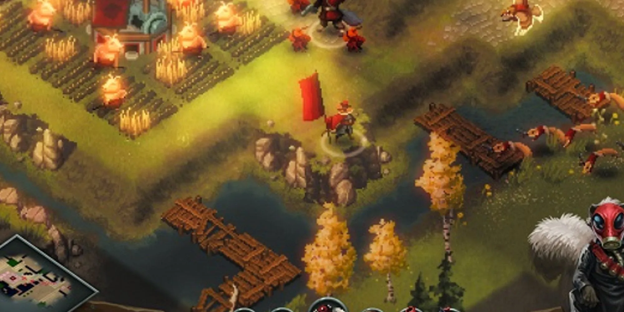 Playing a battle in Tooth and Tail.