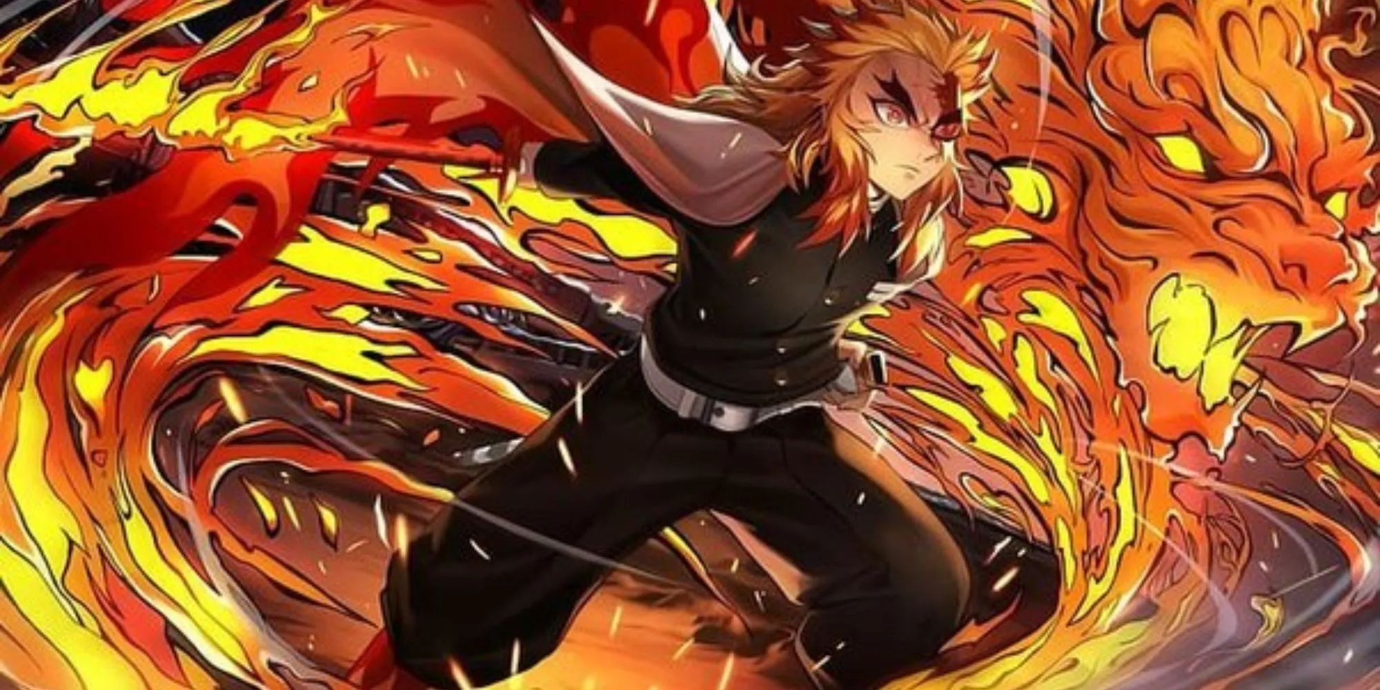 Rengoku sử dụng Hơi Thở Của Lửa trong Demon Slayer