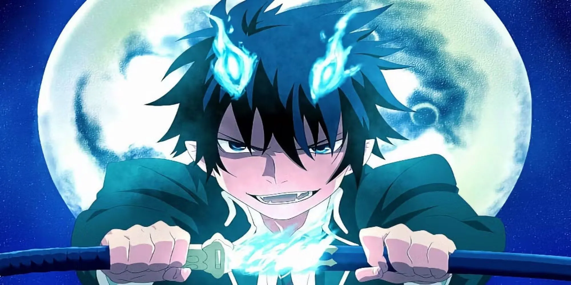 Rin Okumura, con trai của Satan, trong Blue Exorcist