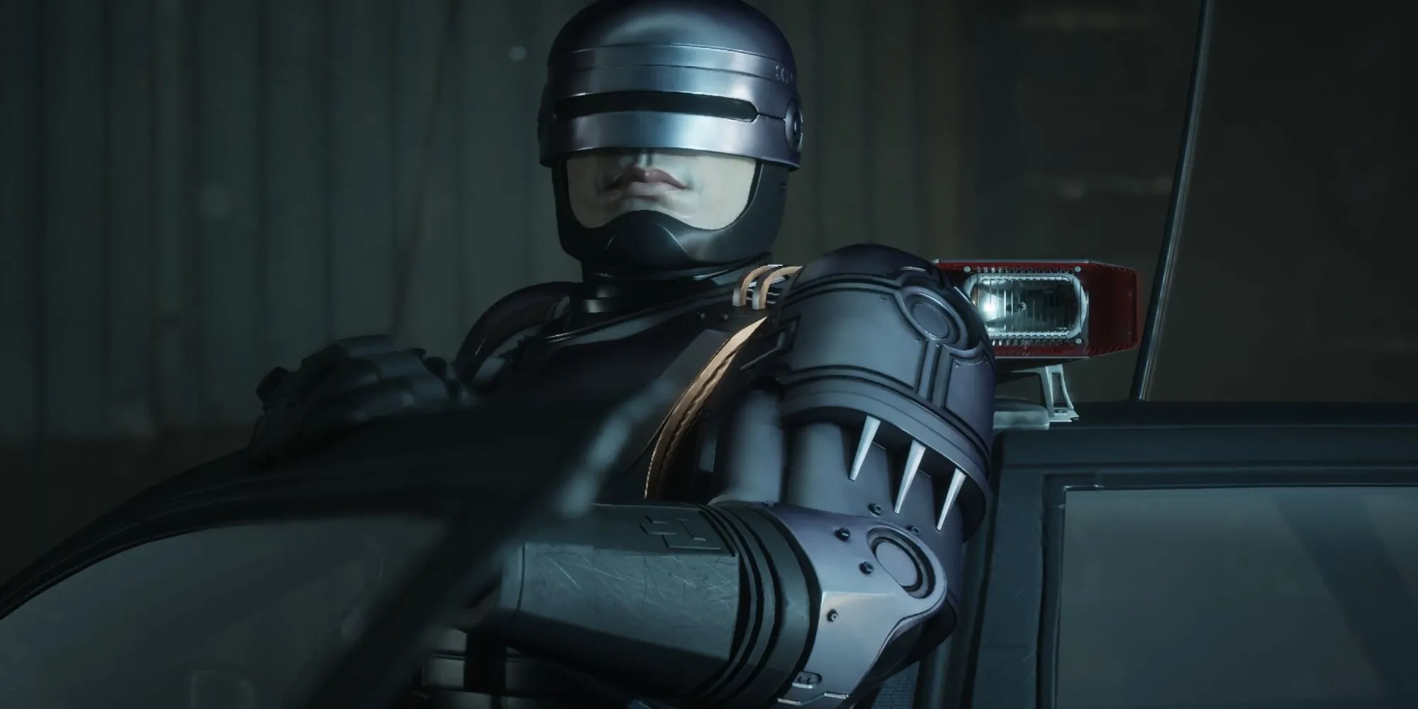 RoboCop ra khỏi xe cảnh sát trong RoboCop: Rogue City