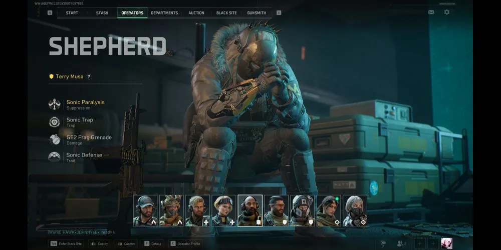 Shepherd - operator Delta Force với kỹ năng Sonic Defense