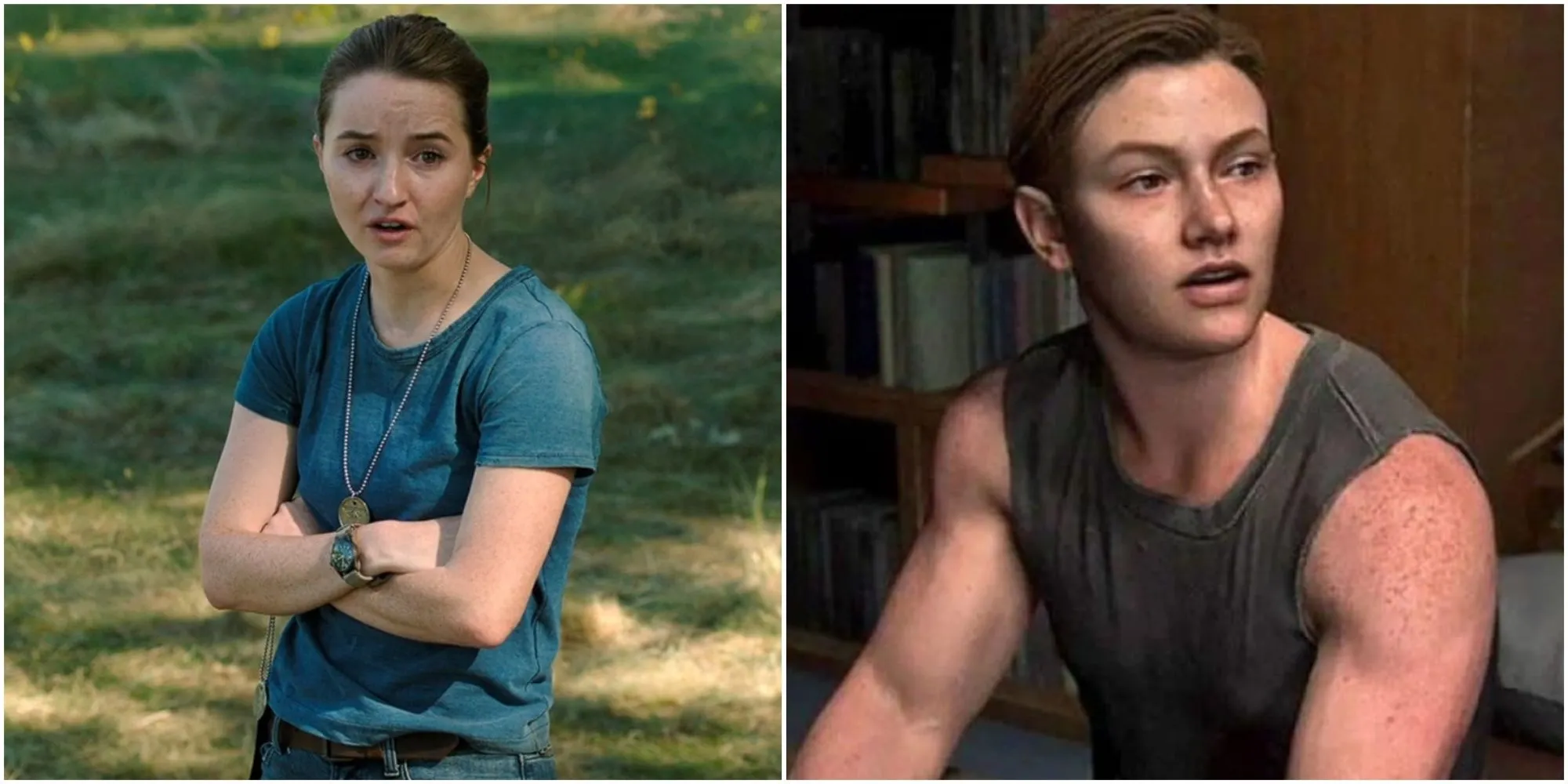 So sánh ngoại hình cơ bắp của Abby trong game The Last of Us Part 2 và diễn viên Kaitlyn Dever thủ vai Abby trong series HBO