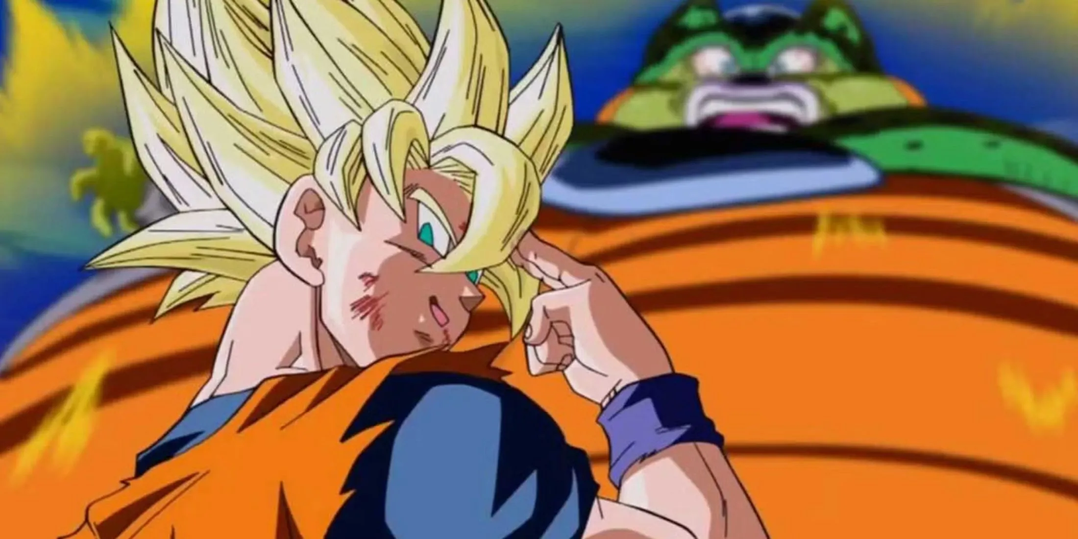 Son Goku ôm Perfect Cell chuẩn bị dịch chuyển tức thời, Dragon Ball Z Cell Games