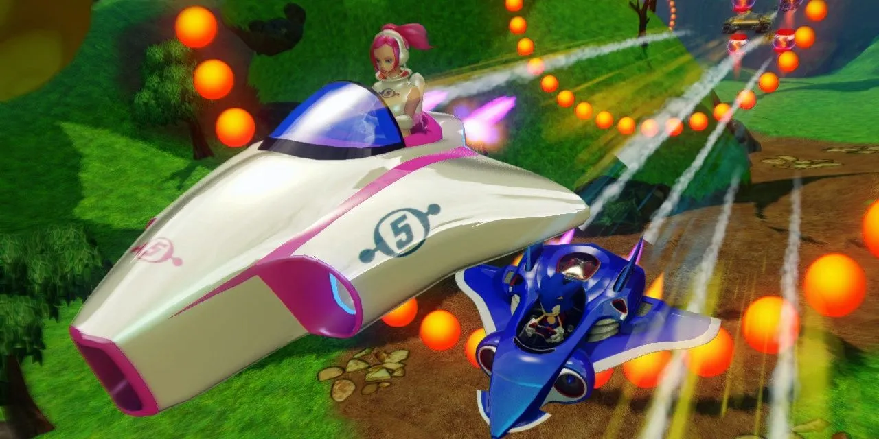 Sonic và Ulala biến hình thành máy bay trong Sonic &amp; All-Stars Racing Transformed