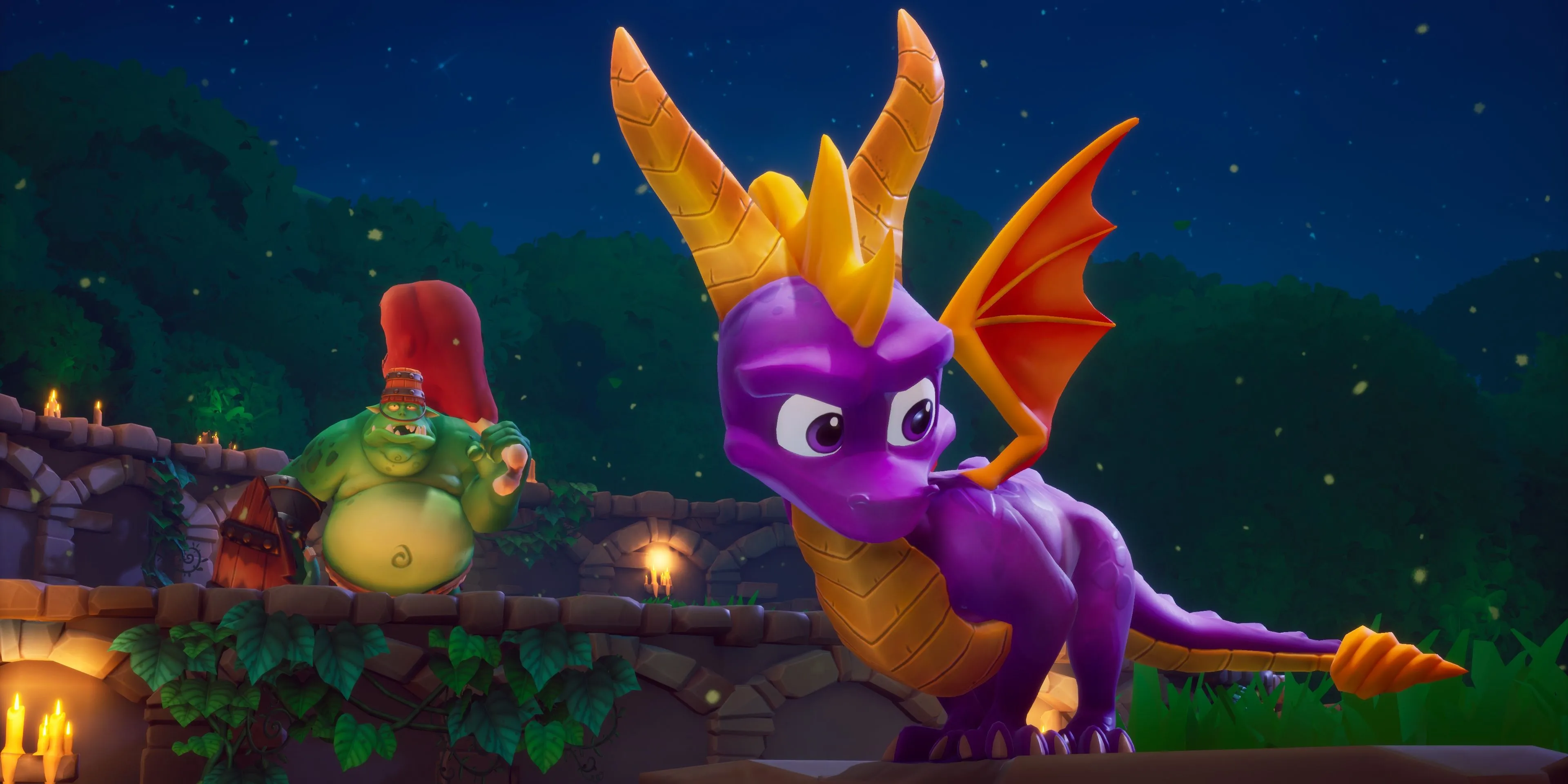 Spyro trong một màn chơi đêm trong Spyro Reignited Trilogy