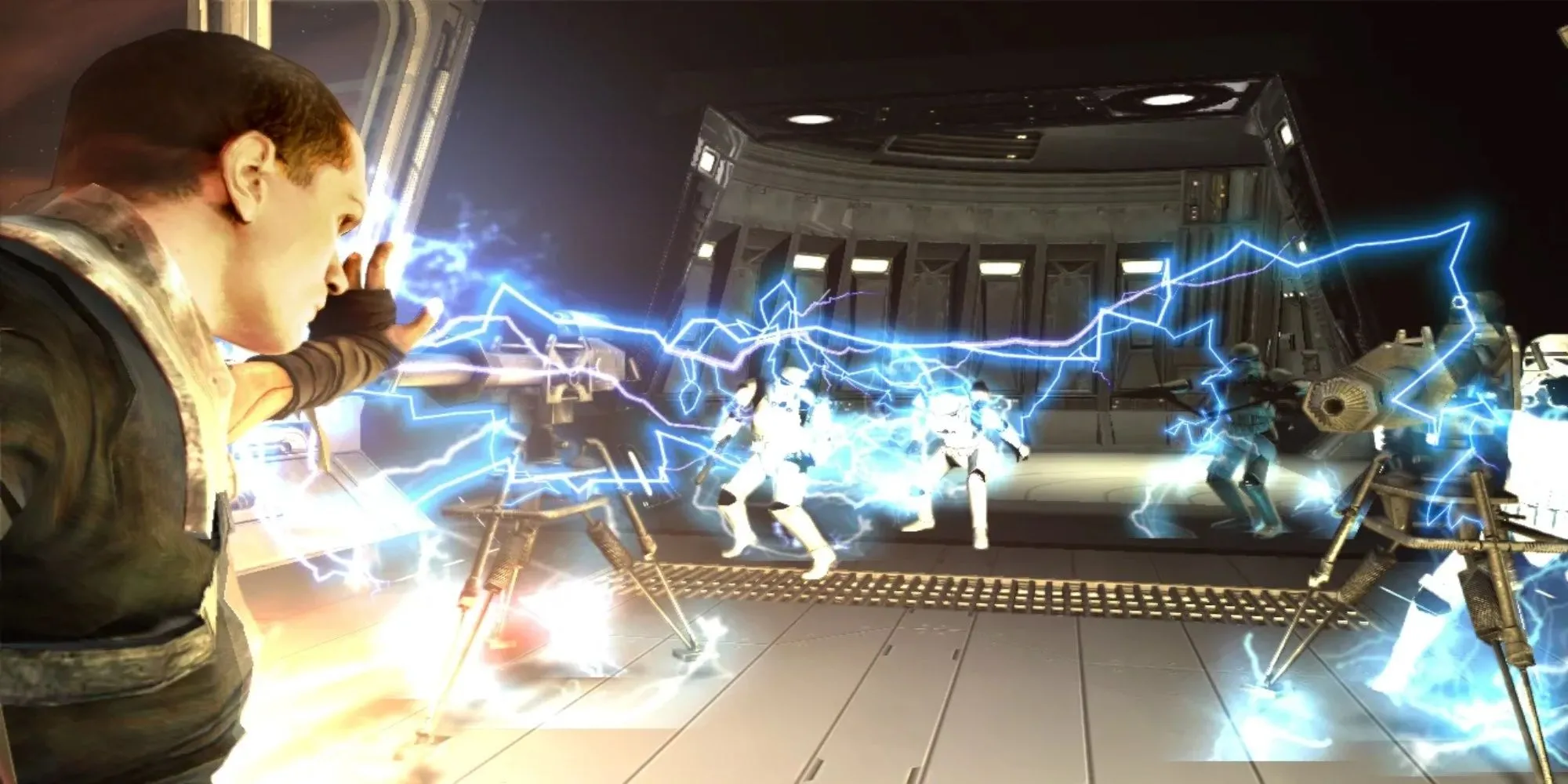 Starkiller sử dụng Thần Lực trong game hành động Star Wars: The Force Unleashed trên PS3