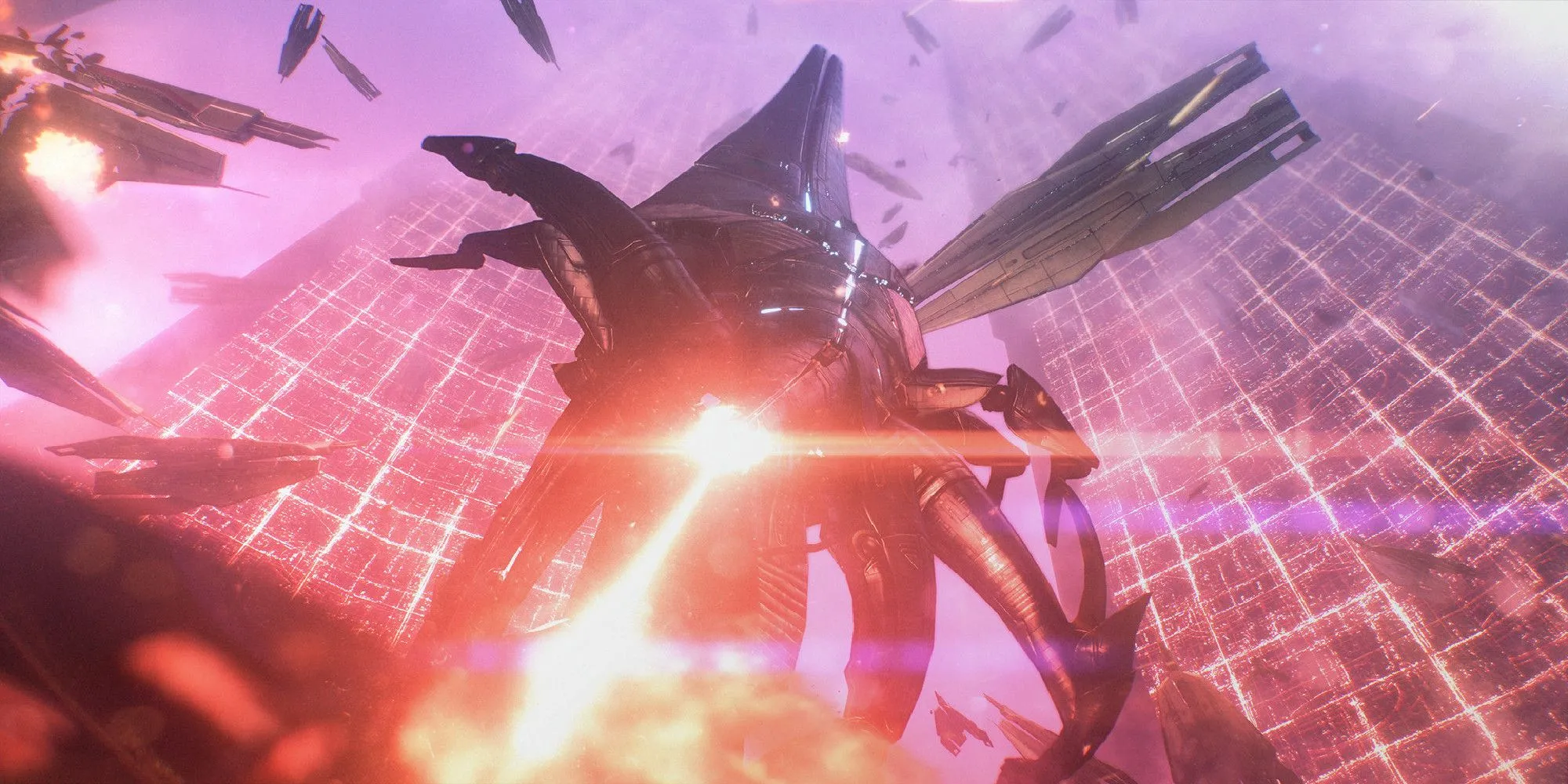 Tàu Reaper tấn công thành phố trong Mass Effect Legendary Edition, mối đe dọa Commander Shepard phải đối mặt