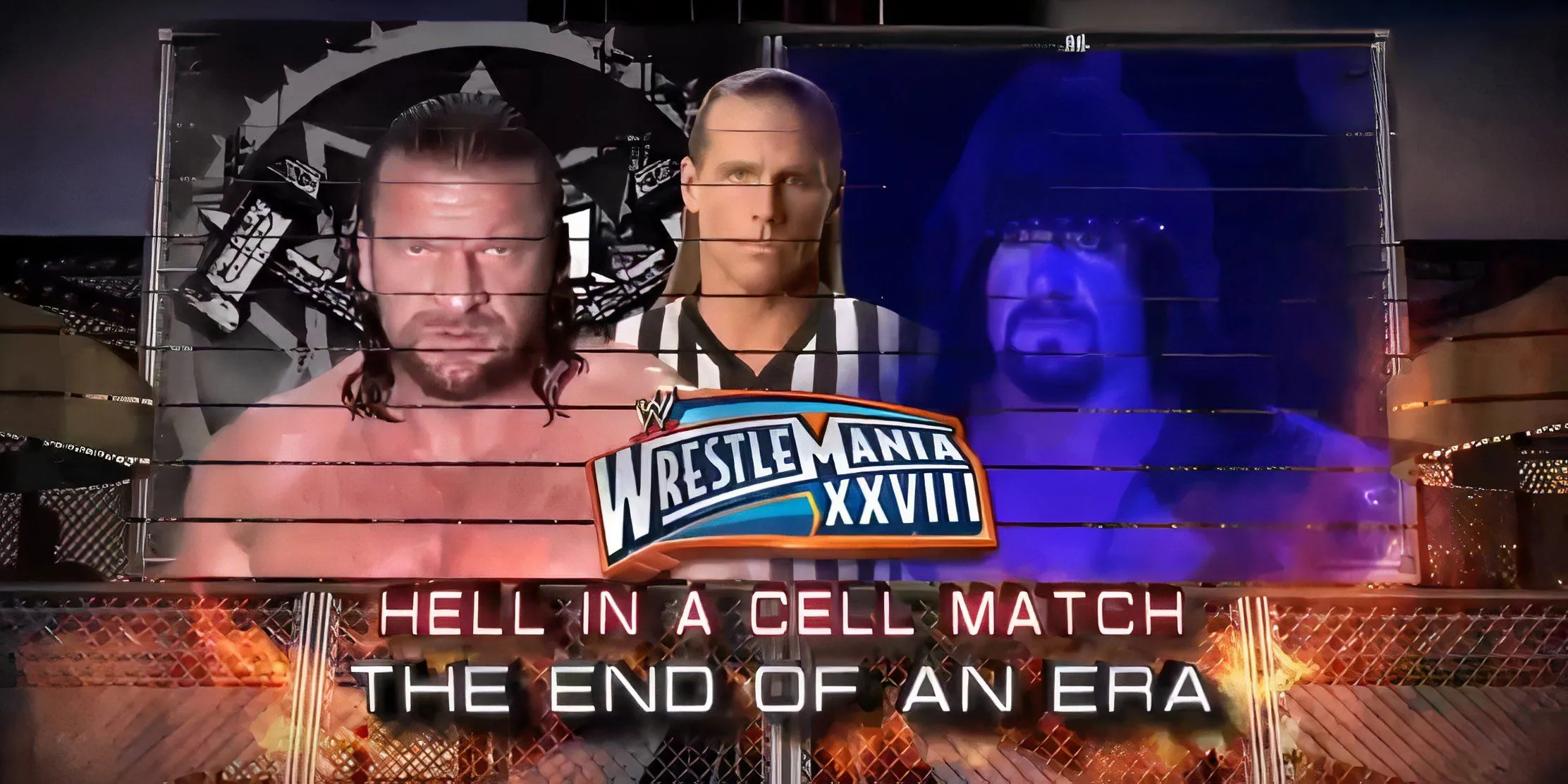 The Undertaker và Triple H đối mặt bên trong lồng Hell in a Cell, với Shawn Michaels làm trọng tài đặc biệt, tại WrestleMania 28.