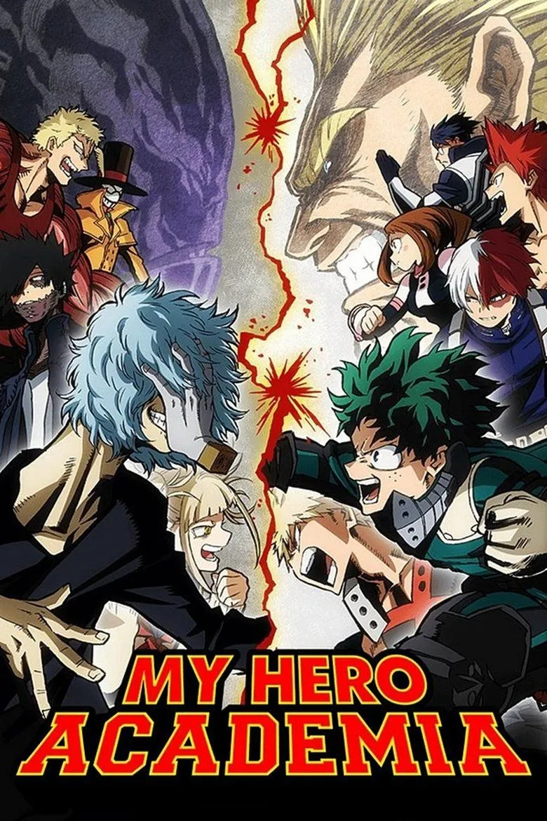 Thông tin về series anime My Hero Academia bao gồm poster, đánh giá, thể loại và ngày phát hành