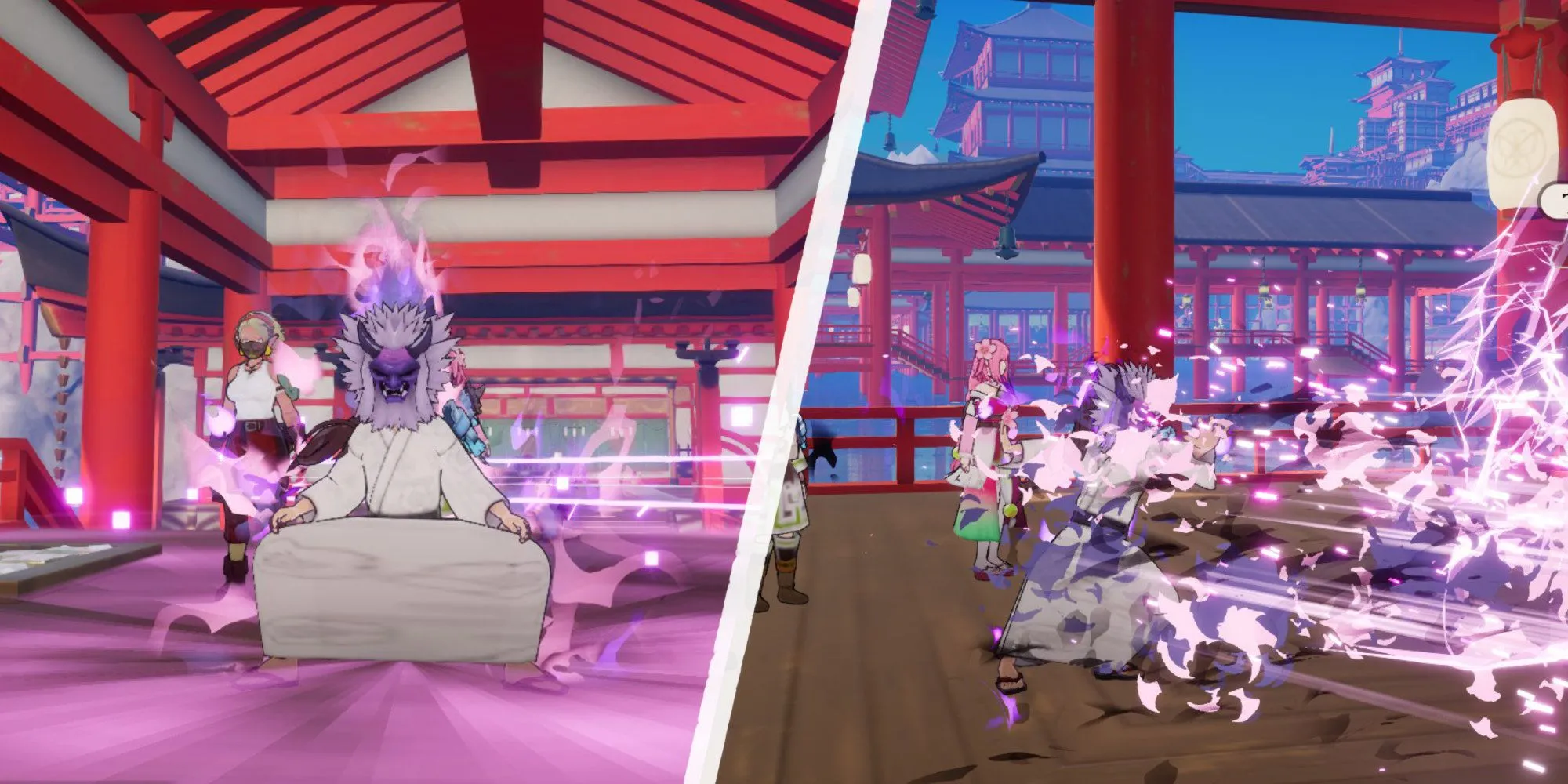 Thực hiện kỹ năng Sumo Stomp bằng Mặt Nạ Thiêng (Sacred Mask) trong Rune Factory: Guardians of Azuma