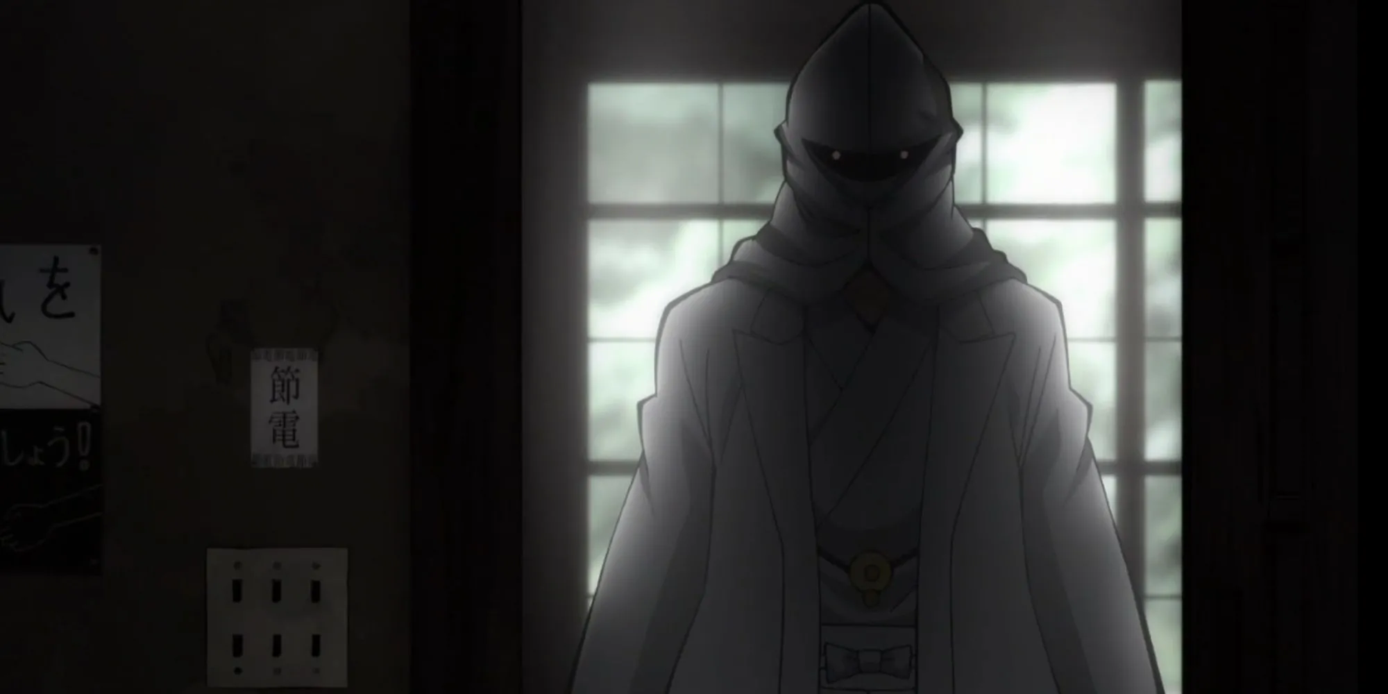 Toàn thân Kotaro Yanagisawa với trang phục màu trắng trong Assassination Classroom