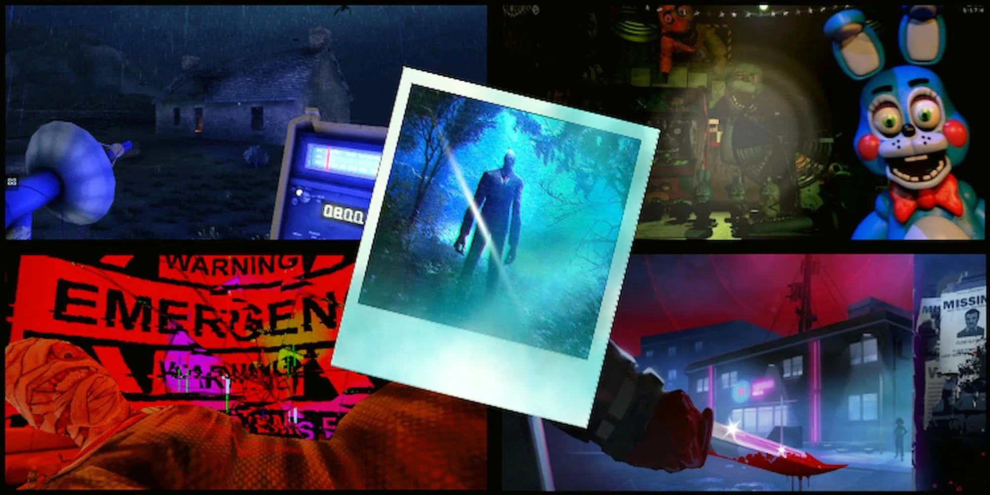 Tổng hợp các game kinh dị không chiến đấu, bao gồm Five Nights at Freddy's Ultimate Custom Night.
