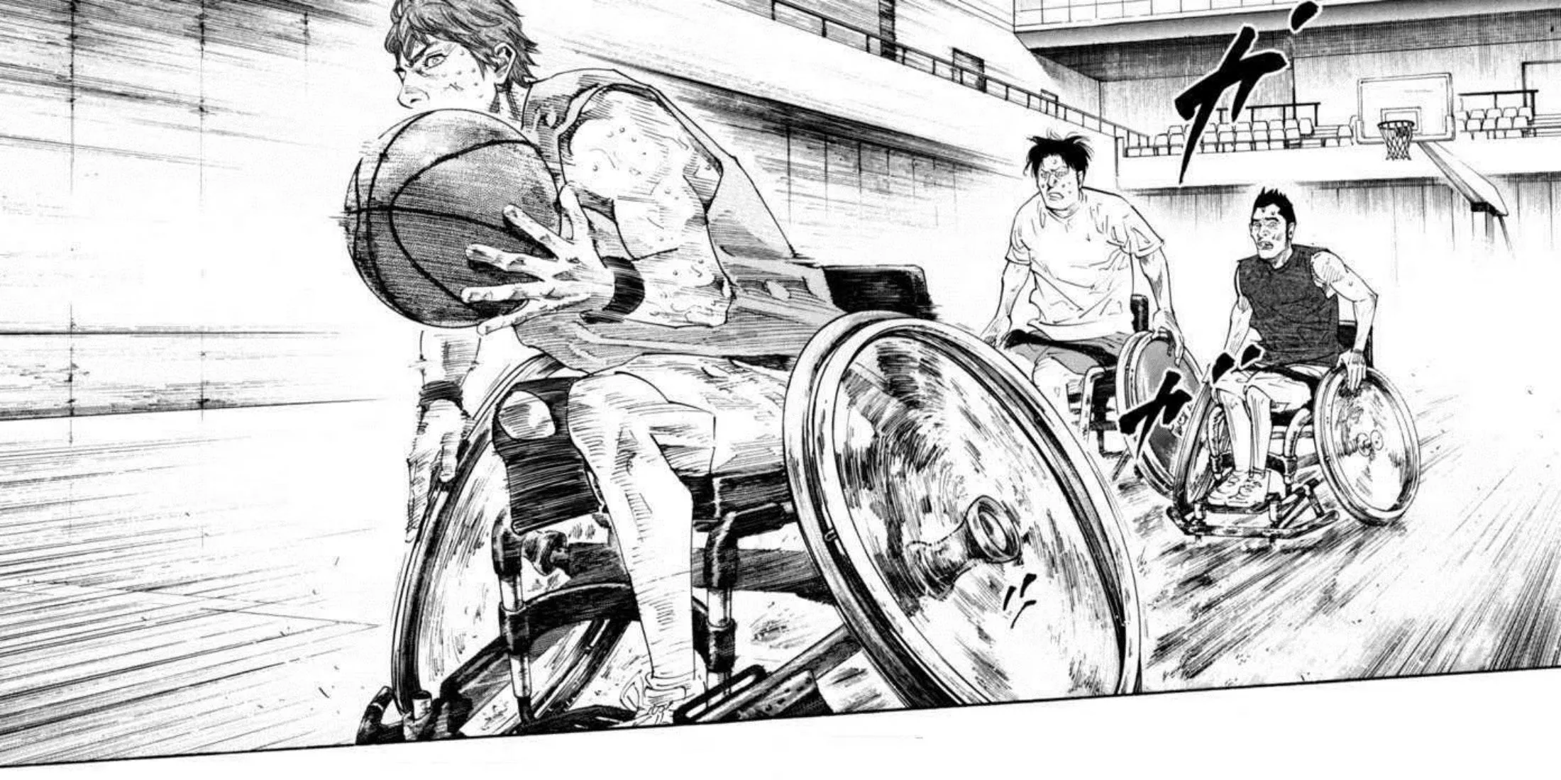 Trang truyện manga Real của Takehiko Inoue, tập trung vào bóng rổ xe lăn và cuộc sống vượt qua khó khăn