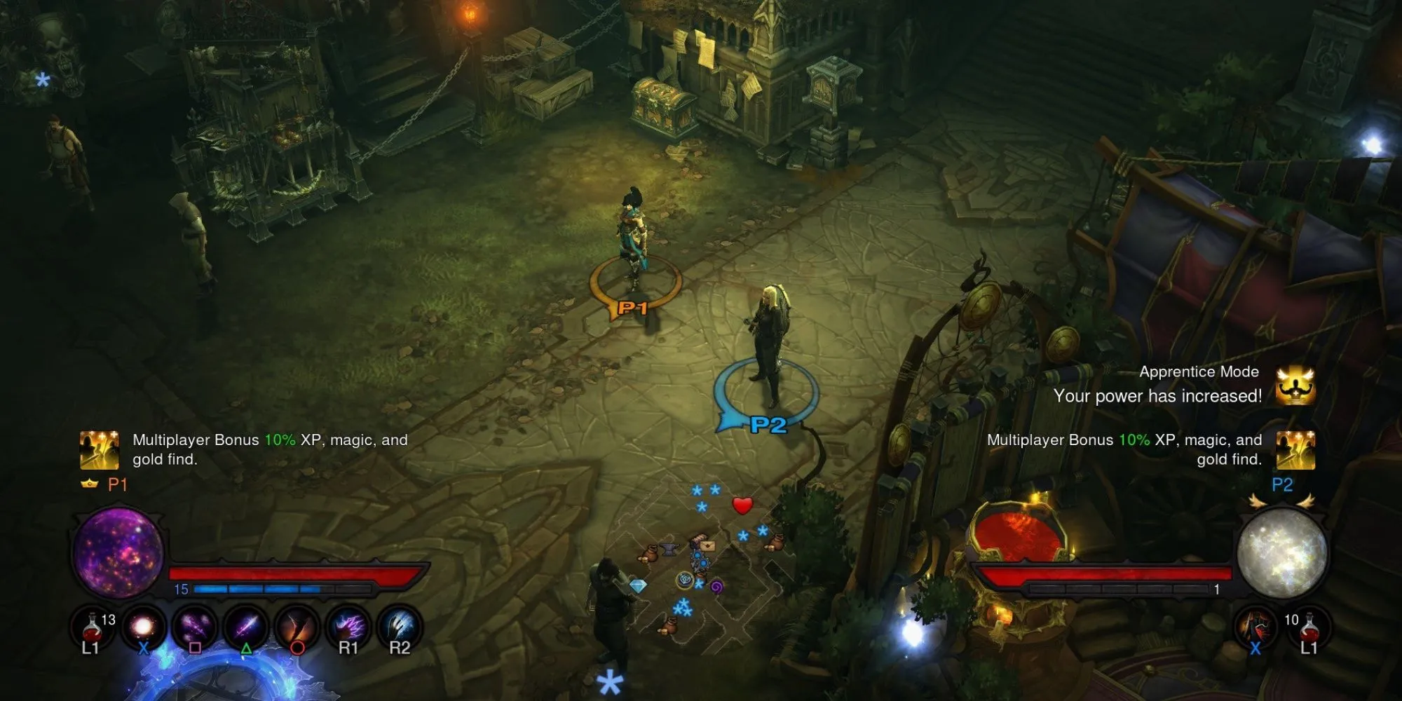 Two players getting a multiplayer bonus.