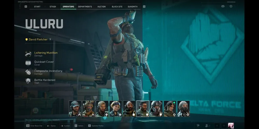 Uluru - operator Delta Force với kỹ năng Battle Hardened tăng khả năng kháng hiệu ứng làm chậm