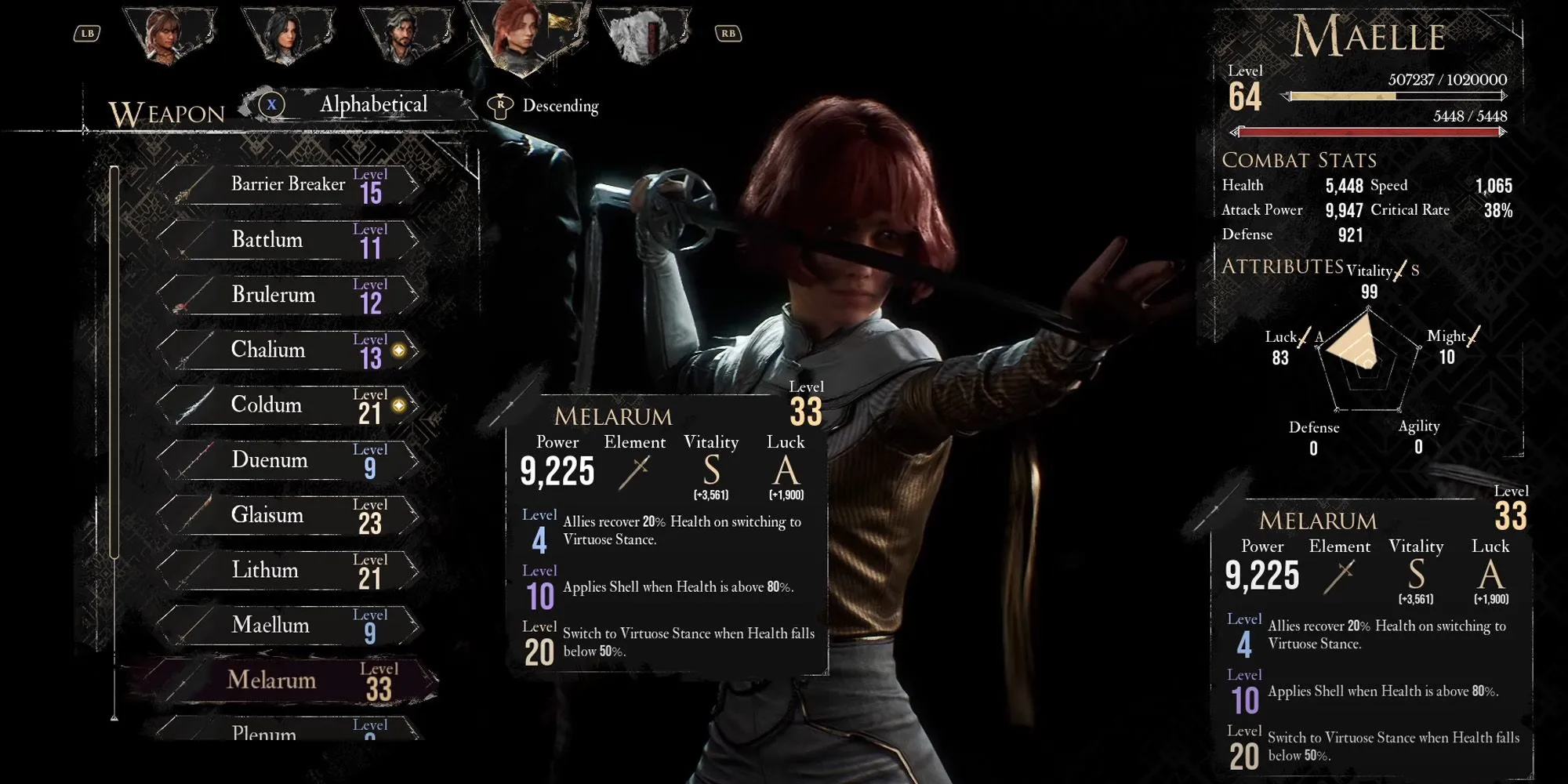 Vũ khí Melarum của Maelle trong game Clair Obscur Expedition 33