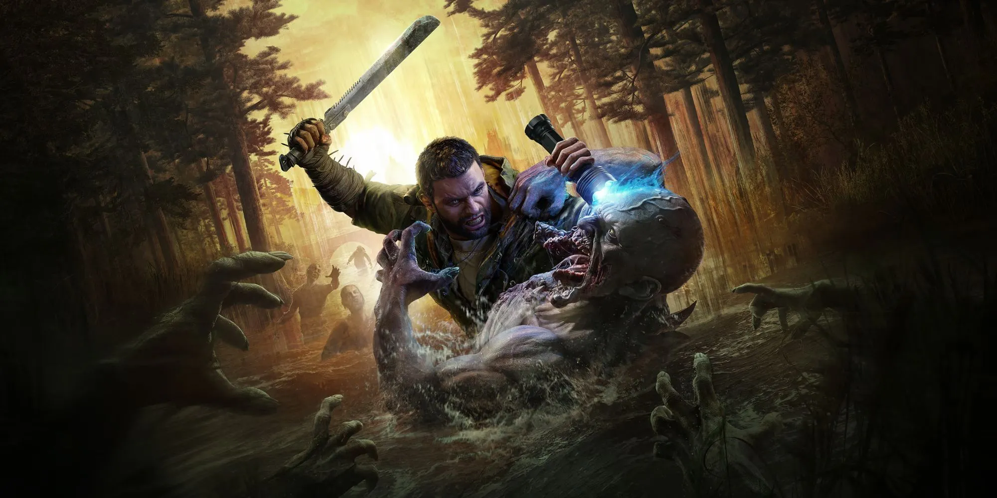 Bìa nghệ thuật Dying Light The Beast, minh họa phong cách đồ họa đặc trưng và không khí u ám của game zombie Techland