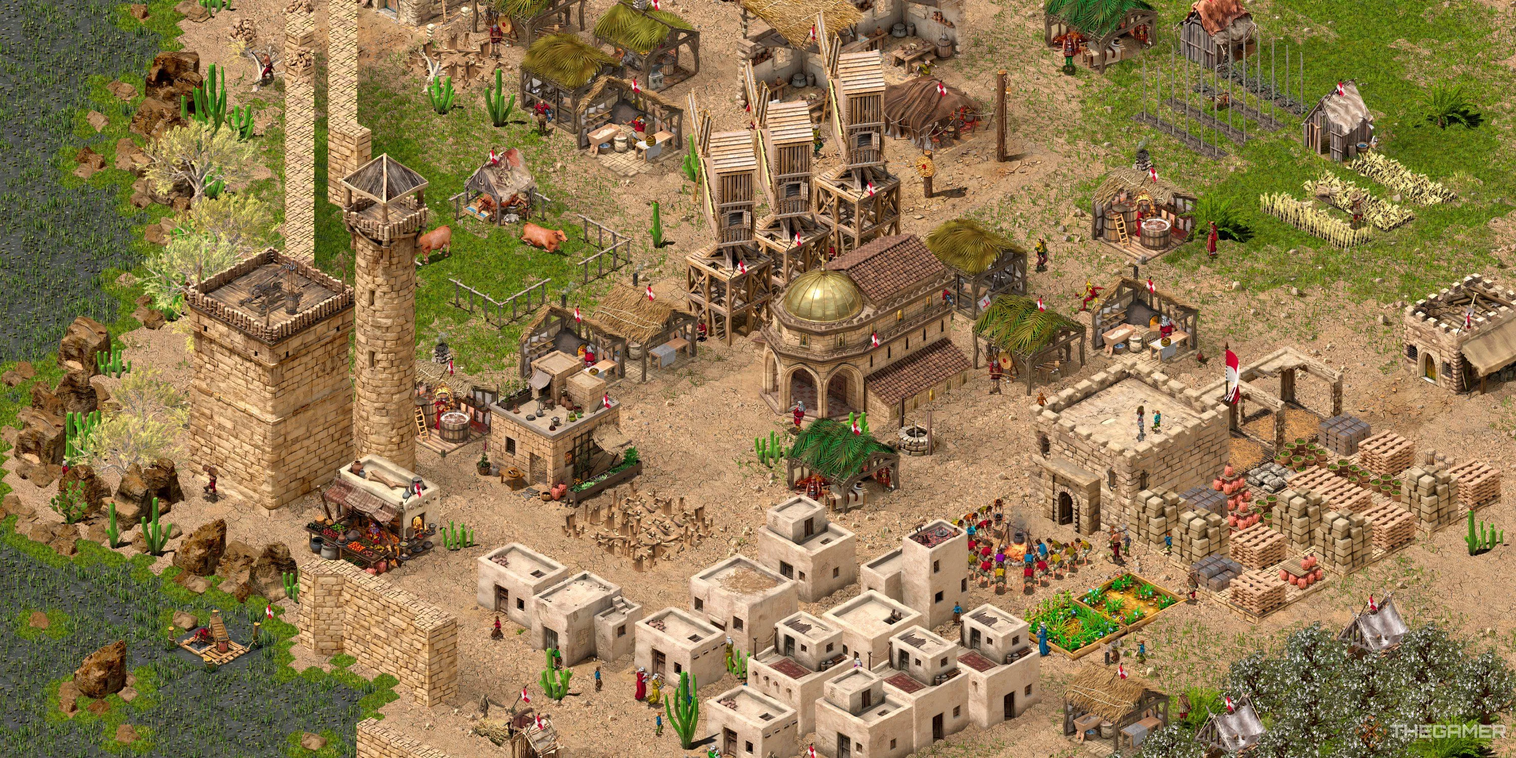 Bố cục lâu đài và khu định cư ban đầu trong Stronghold Crusader Definitive Edition