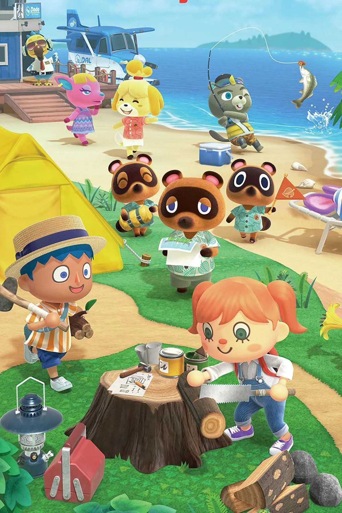 Cảnh quan yên bình trong Animal Crossing New Horizons, thể hiện môi trường chơi game thư giãn và khả năng tùy chỉnh hòn đảo