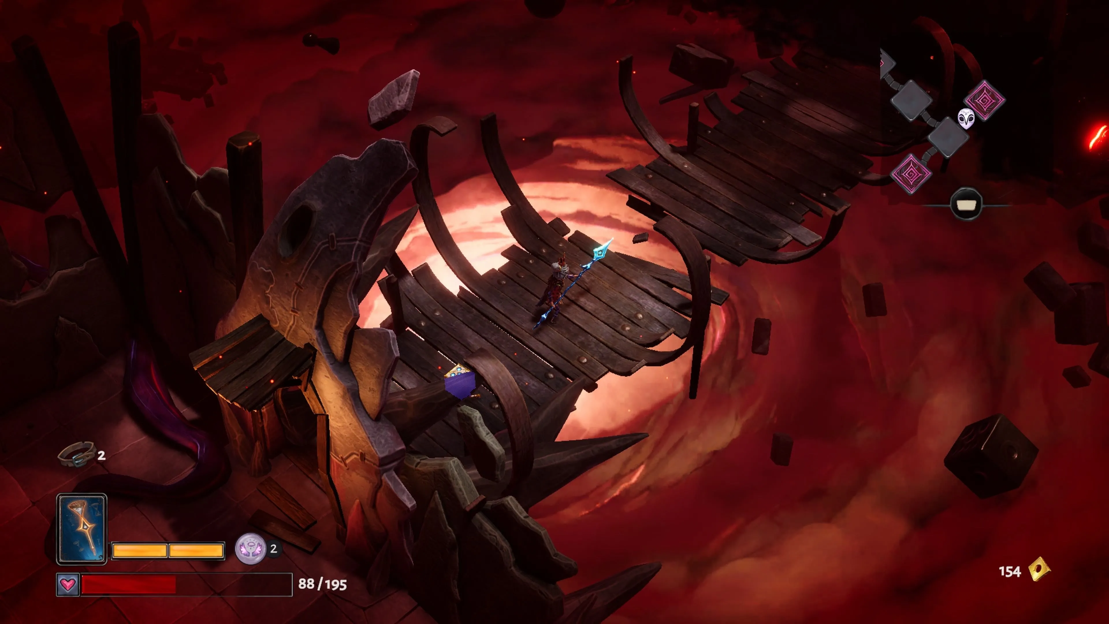 Cây cầu dẫn qua khu vực đầm lầy trong game Lost In Random The Eternal Die.