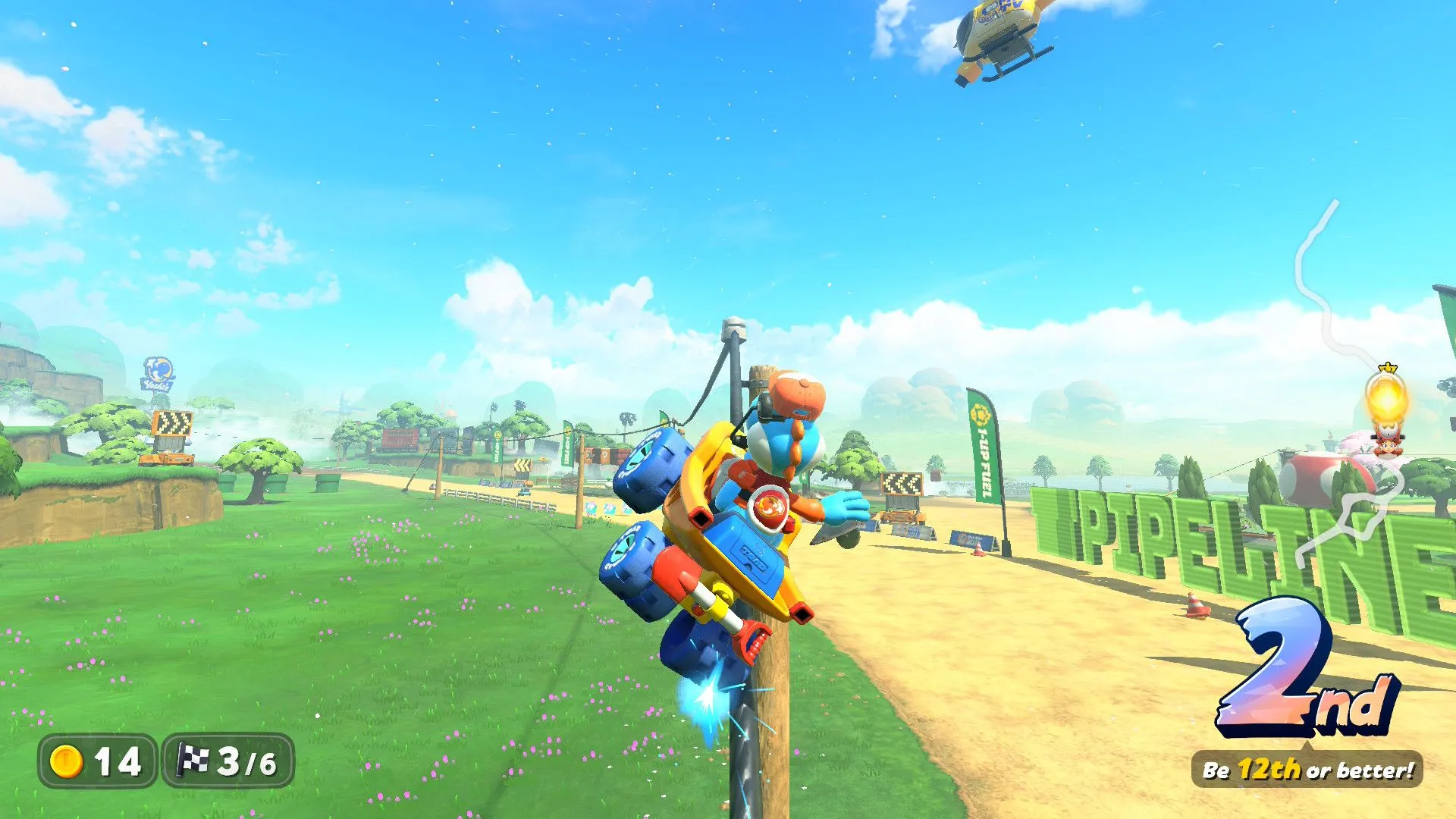 cơ chế grind rail trong Mario Kart World trên đường đua