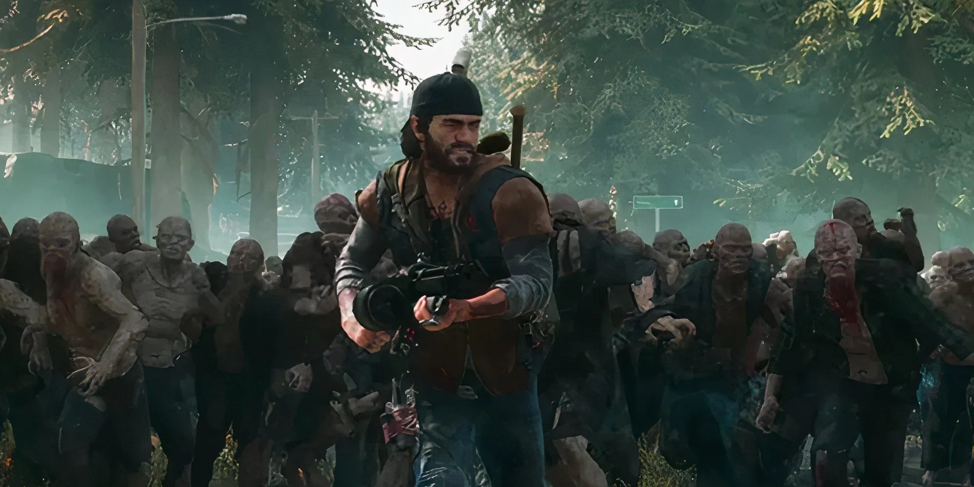 Đàn Freaker khổng lồ đổ bộ tấn công Deacon St. John trong Days Gone, thể hiện sự kinh hoàng của các bầy zombie
