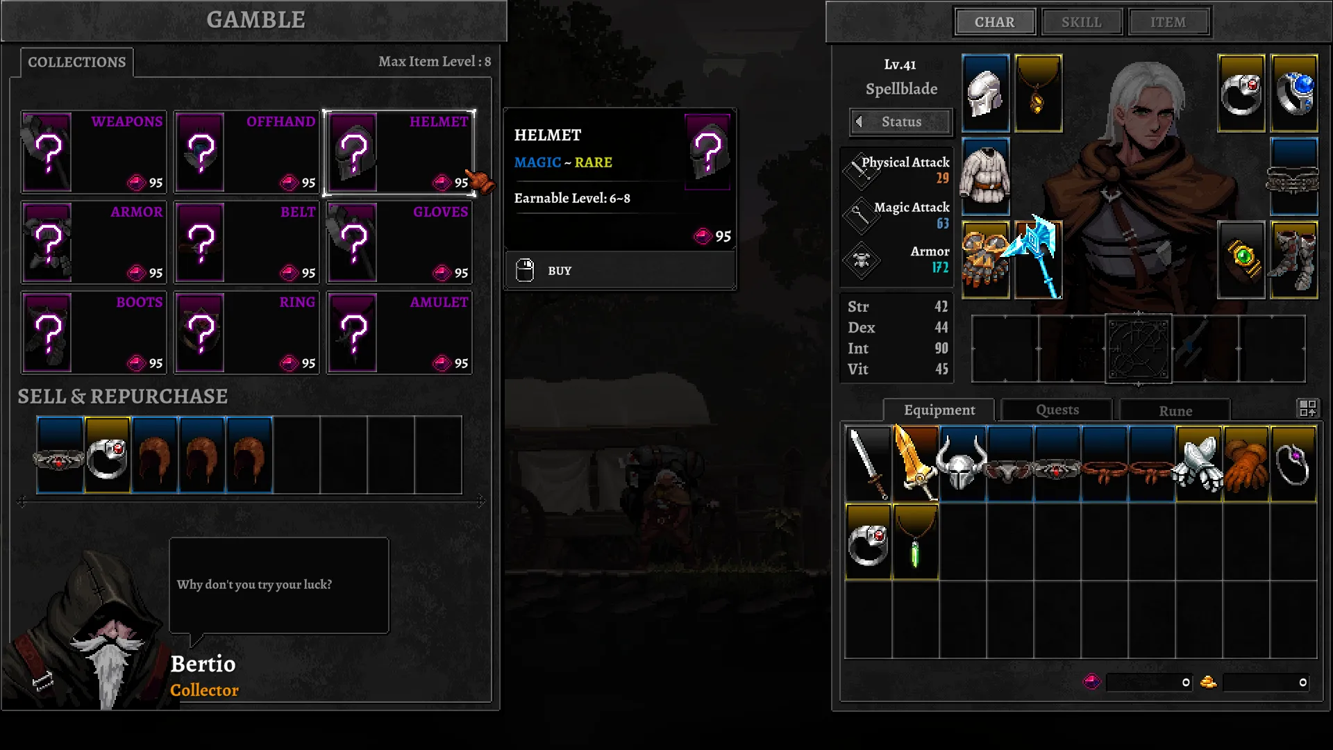 Dragon Is Dead gear menu