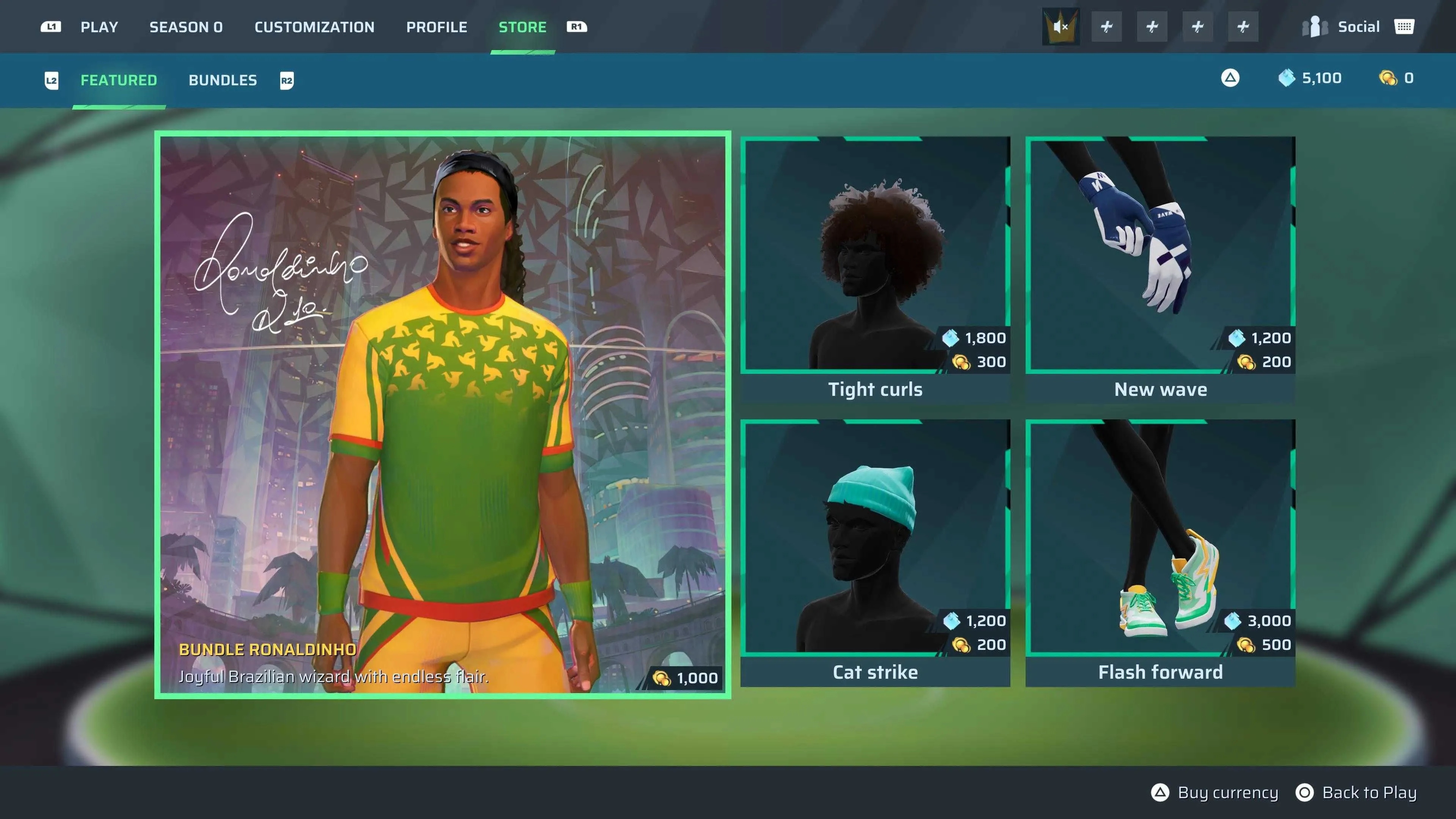 Gói trang phục Ronaldinho trong cửa hàng Rematch