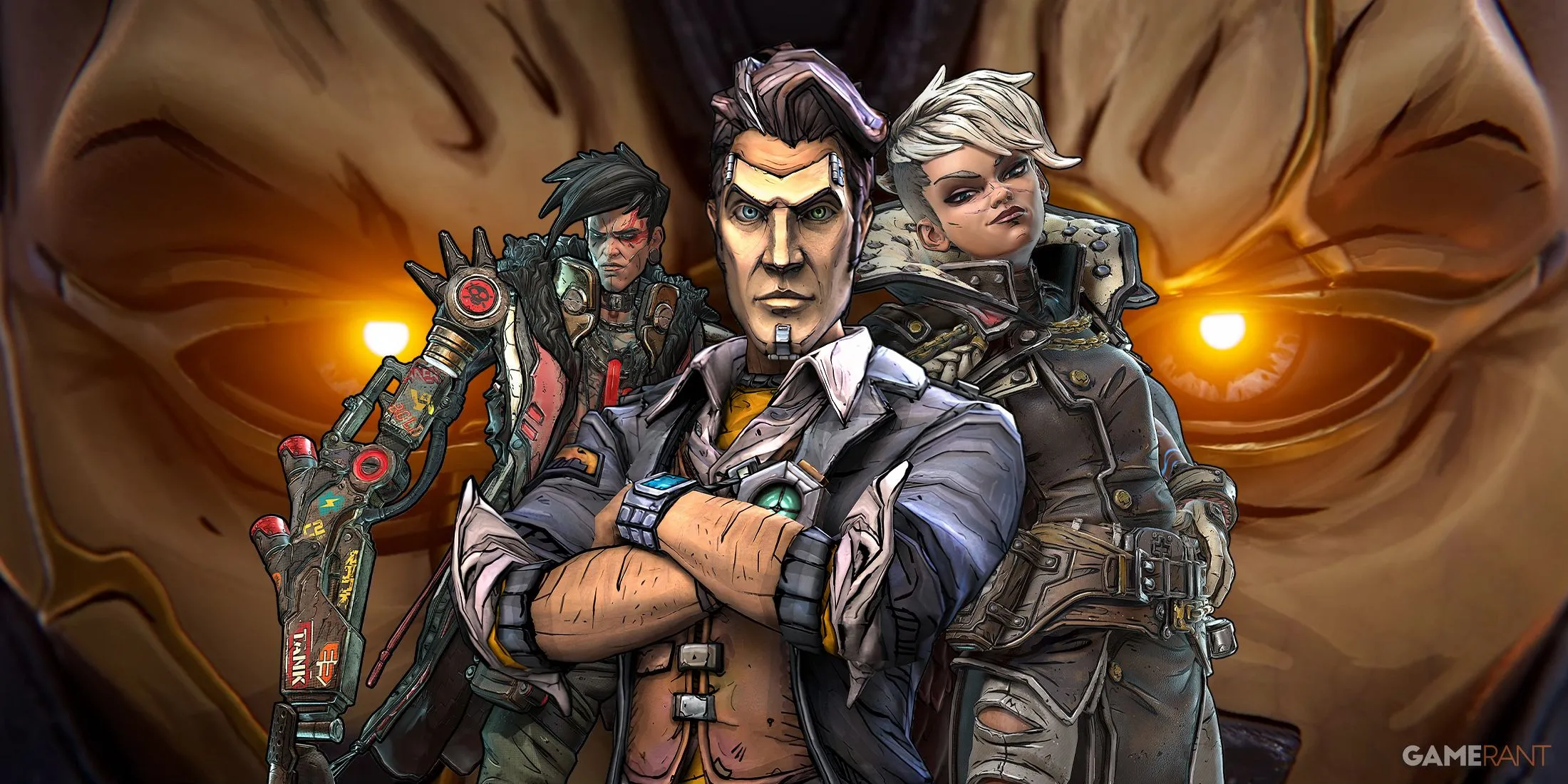 Hình ảnh so sánh Timekeeper của Borderlands 4 với Handsome Jack và Calypso Twins, làm nổi bật sự khác biệt và thách thức trong việc tạo ra một phản diện đáng nhớ.