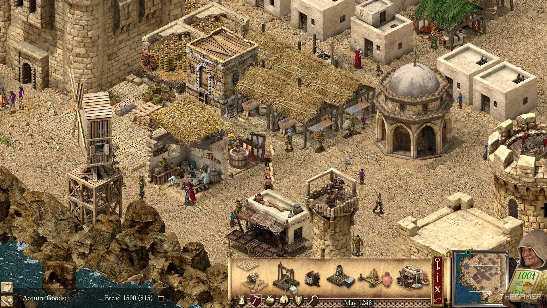 Nhiều tiệm bánh mì (Bakery) sản xuất bánh mì để cung cấp lương thực cho dân trong Stronghold Crusader Definitive Edition