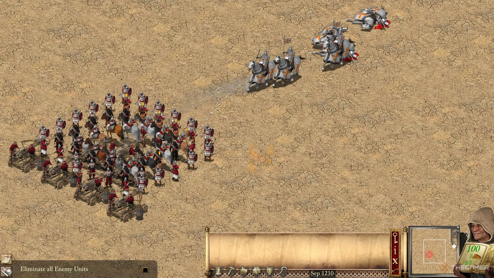 Nỏ lửa Ả Rập chống lại kỵ sĩ Thập Tự Chinh trong Stronghold Crusader.