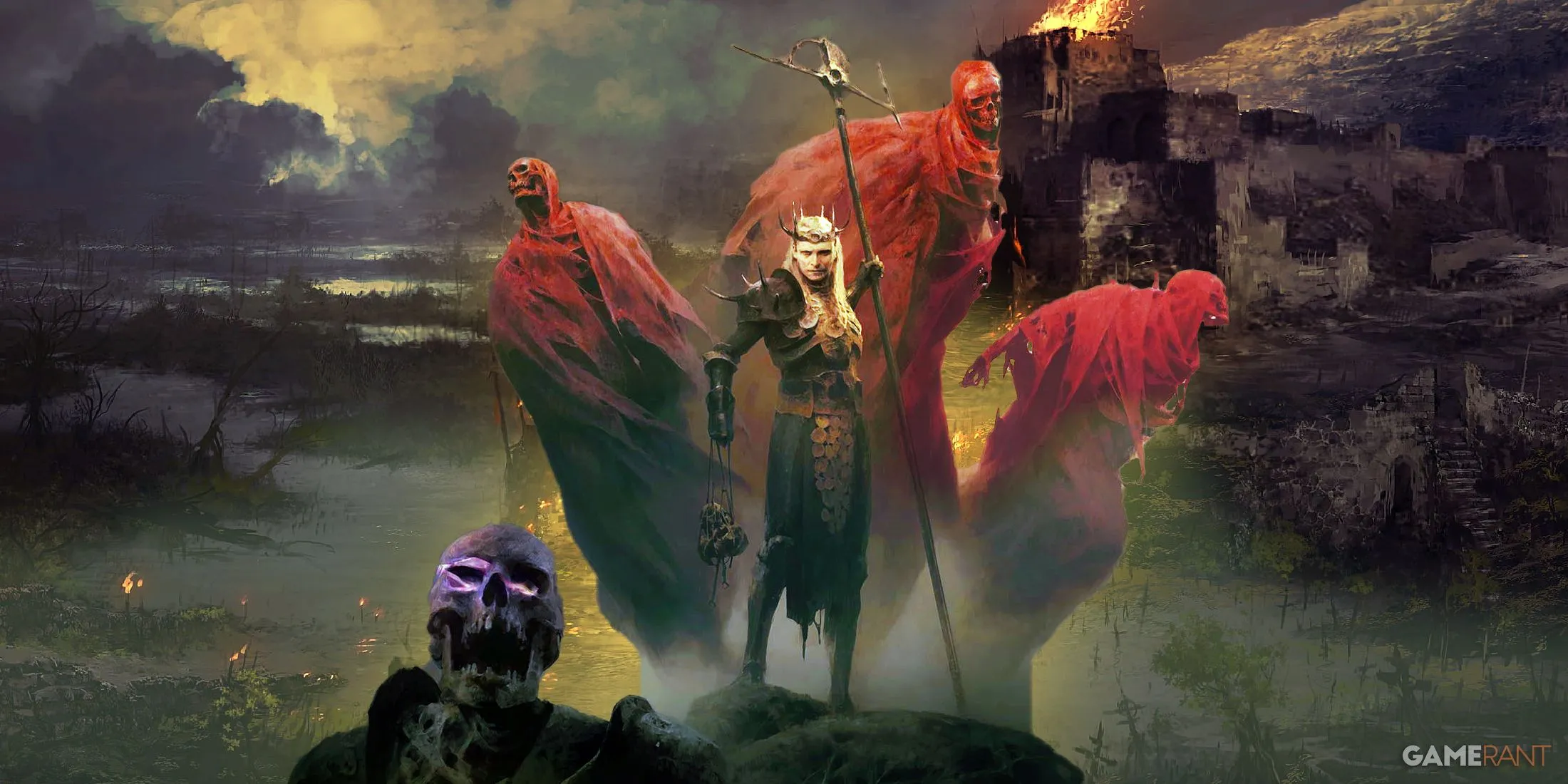 Pháp Sư Tử Thiếu Necromancer và đội quân quái vật của mình trong Diablo 4 mùa 9 tại vùng Hawezar