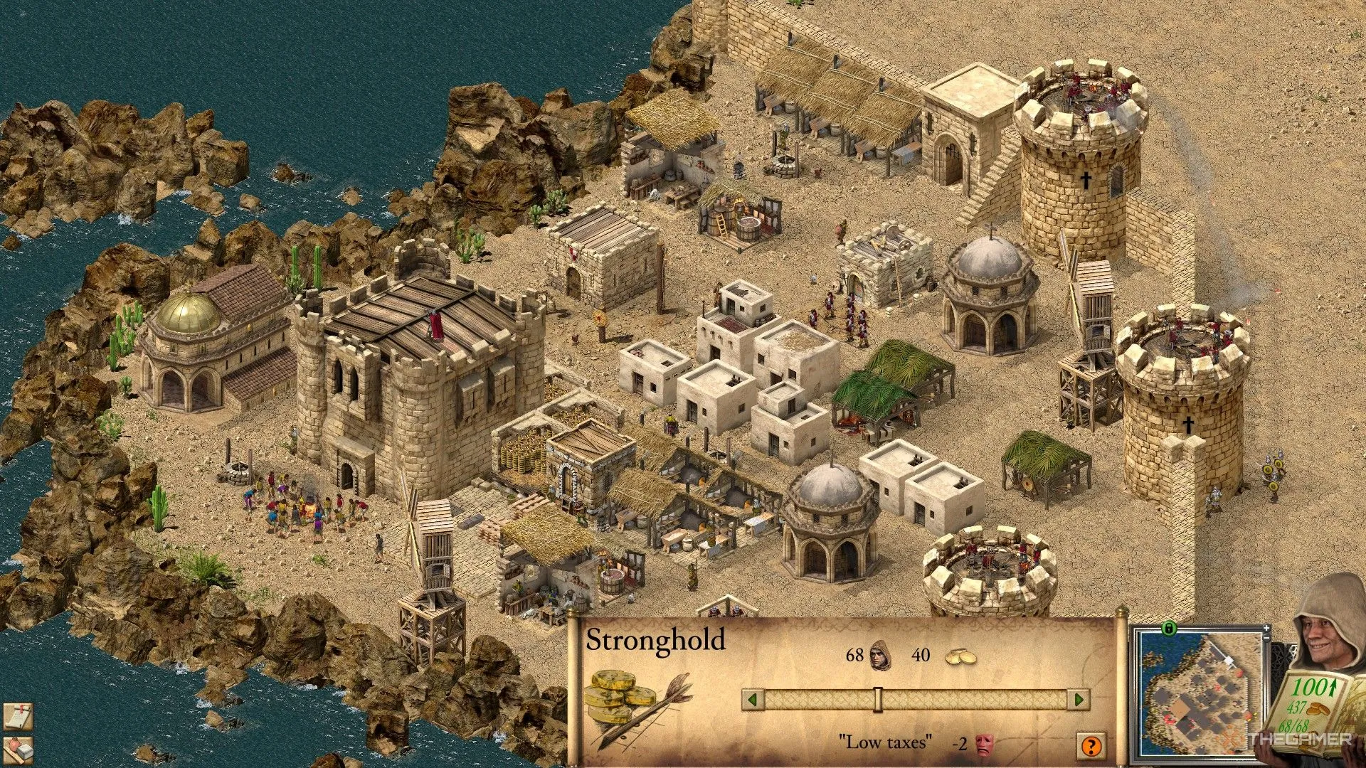 Thanh trượt điều chỉnh thuế suất trong Lâu đài chính (Keep) của Stronghold Crusader Definitive Edition