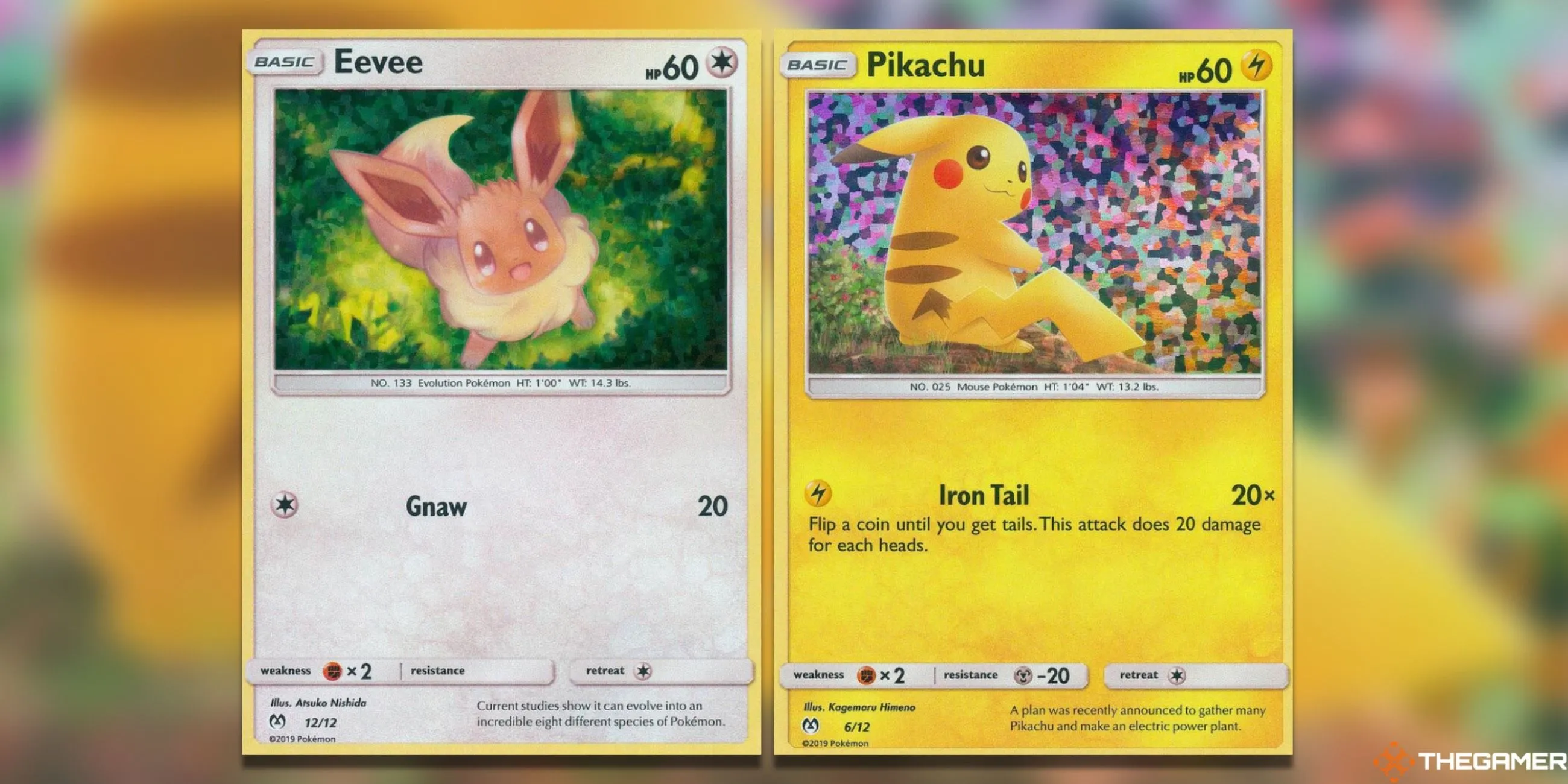 Thẻ bài Pokemon TCG promo Eevee và Pikachu từ McDonald's các năm trước