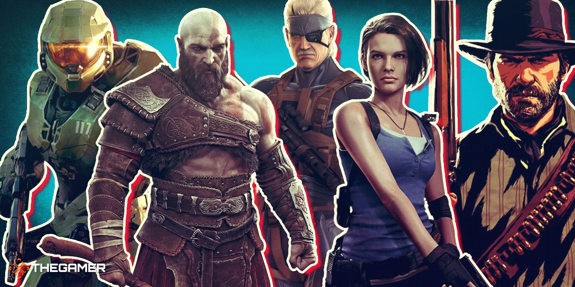 Tổng hợp các anh hùng game nổi tiếng từ Halo Infinite, God of War Ragnarok, Metal Gear Solid 4, Resident Evil 3 và Red Dead Redemption