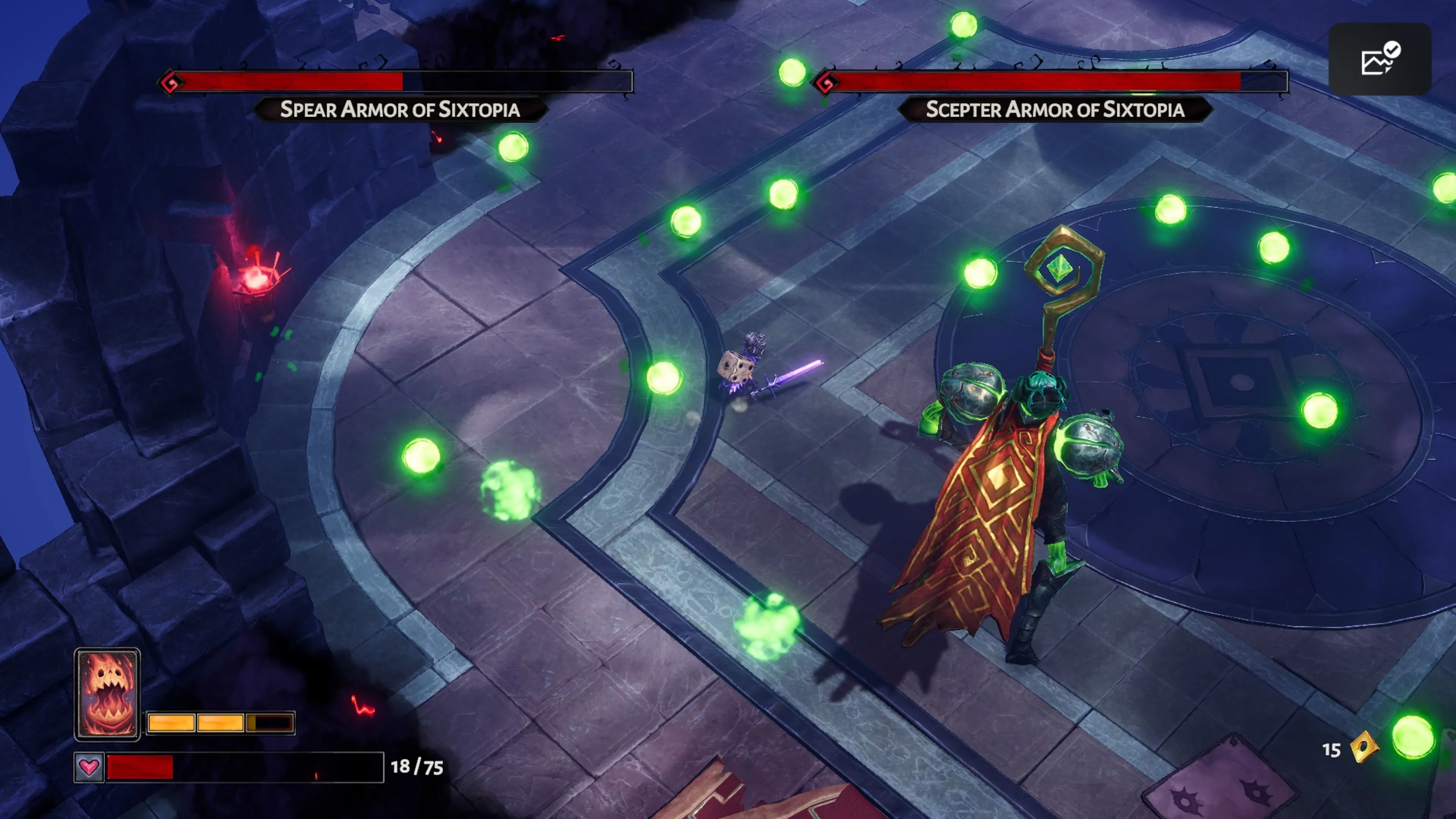 Trận đấu boss đầu tiên đầy thử thách trong Lost In Random The Eternal Die.