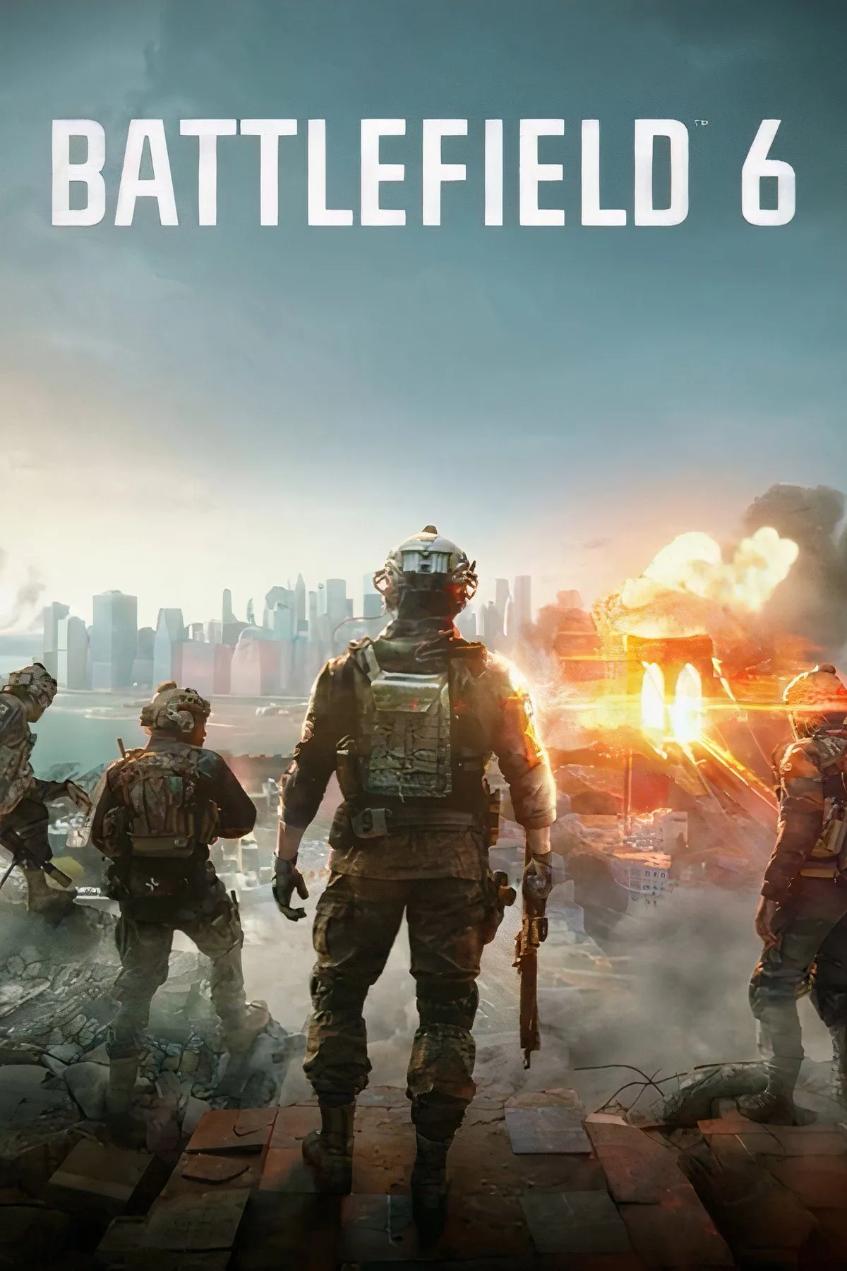 Artwork chính thức của Battlefield 6, thể hiện logo và chủ đề chiến tranh hiện đại, gợi nhắc đến trải nghiệm multiplayer.