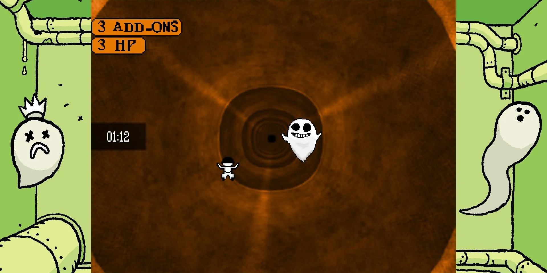 Gameplay mini-game The Batter rơi trong đường ống ở Khu vực 3 game OFF