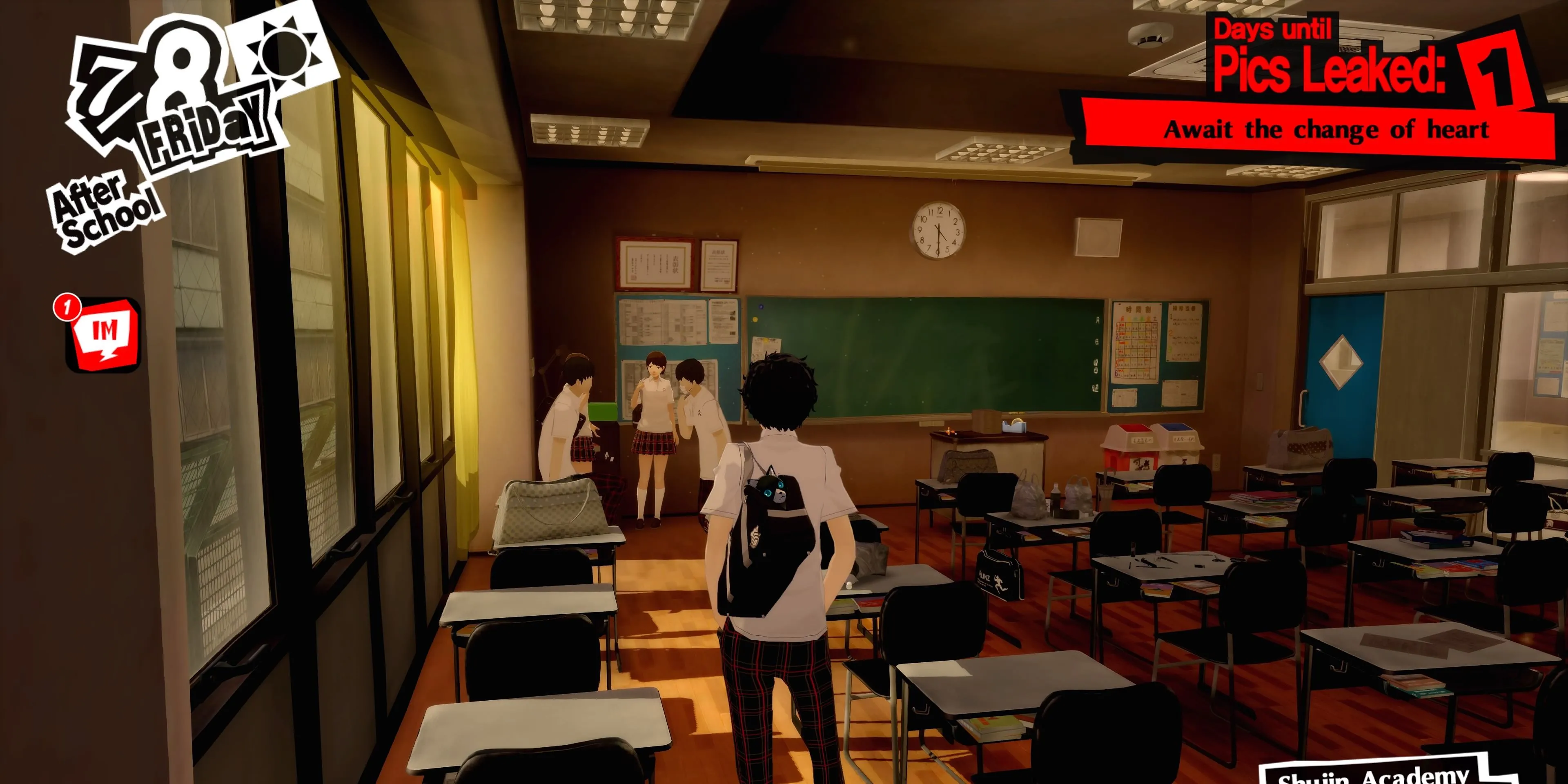 Giao diện sống ảo trong Persona 5 Royal, minh họa sự cân bằng giữa học tập và các hoạt động xã hội.