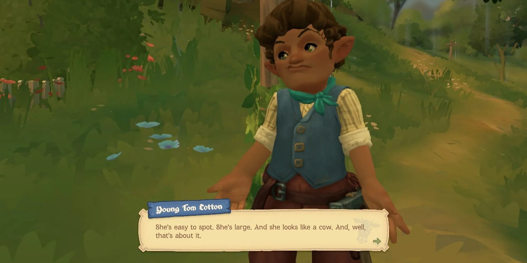 Giao tiếp với động vật trong Tales of the Shire, thể hiện các đoạn hội thoại có thể gây nhầm lẫn.