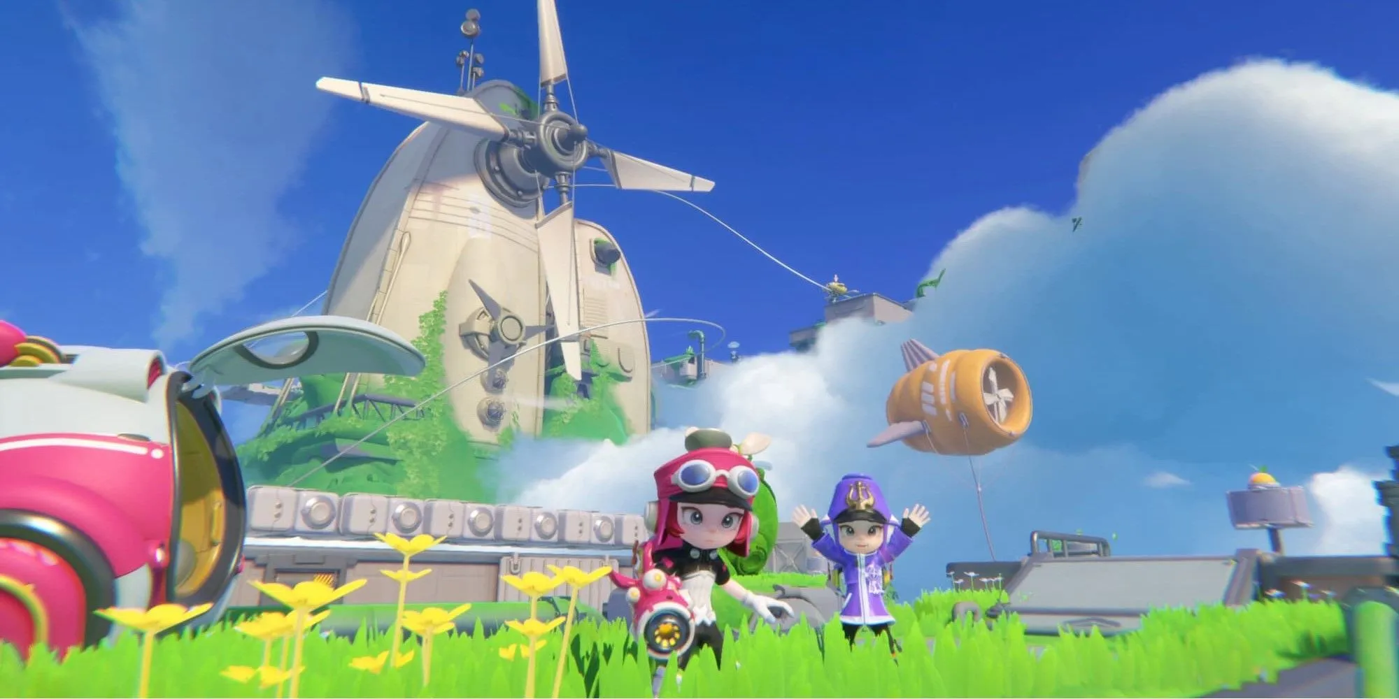 Hai người chơi phối hợp trong POPUCOM, game platformer co-op đầy màu sắc