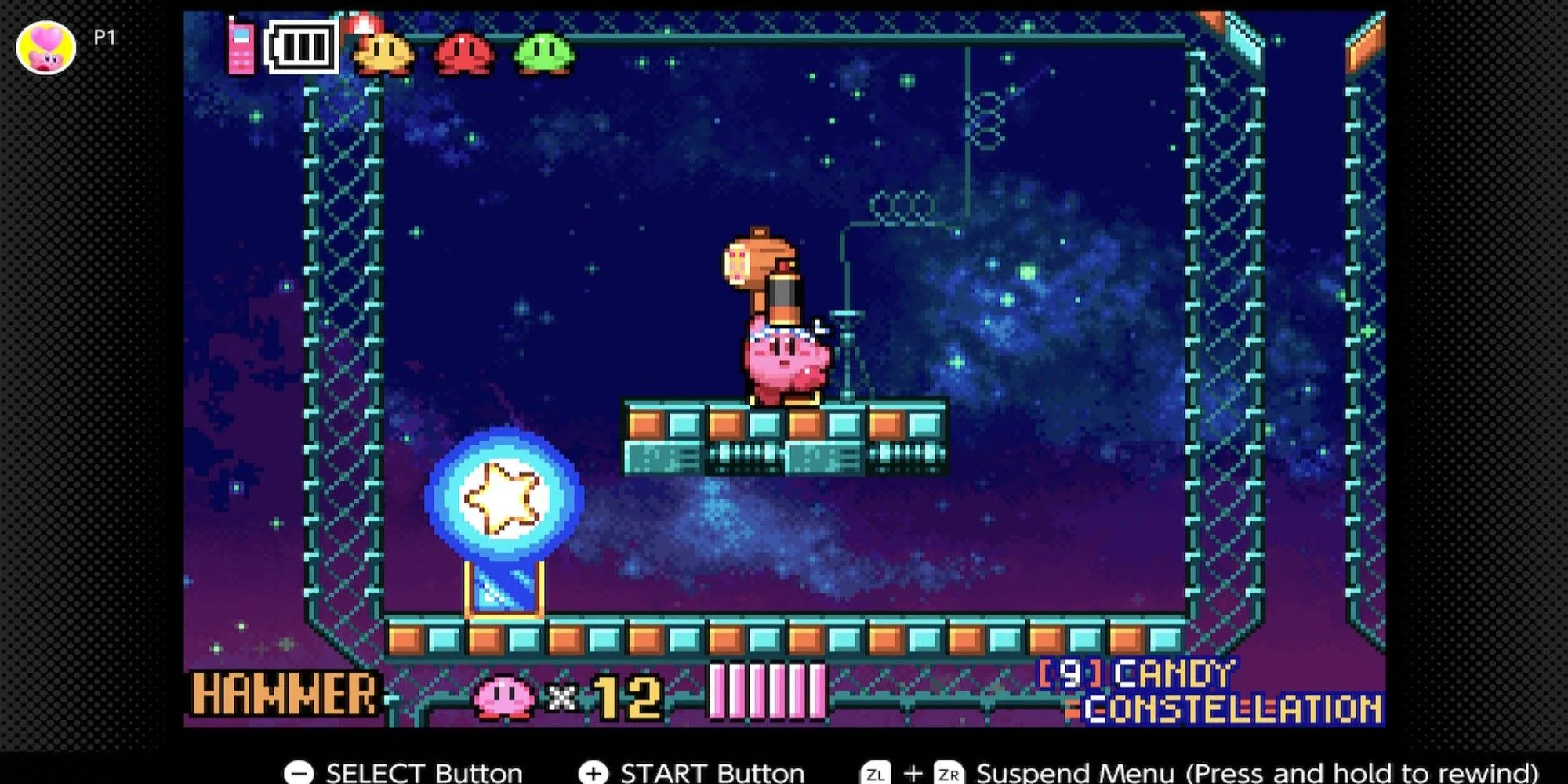 Kirby nhận vật phẩm &quot;Spray Paint&quot; từ rương trong tựa game Metroidvania Kirby &amp; The Amazing Mirror.
