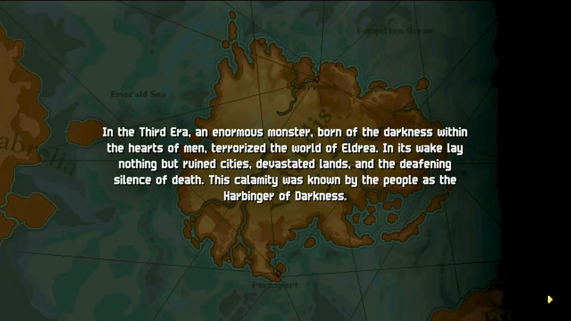 Màn hình tóm tắt cốt truyện Chained Echoes trong DLC Ashes of Elrant, giúp người chơi dễ dàng nắm bắt lại tình tiết game.