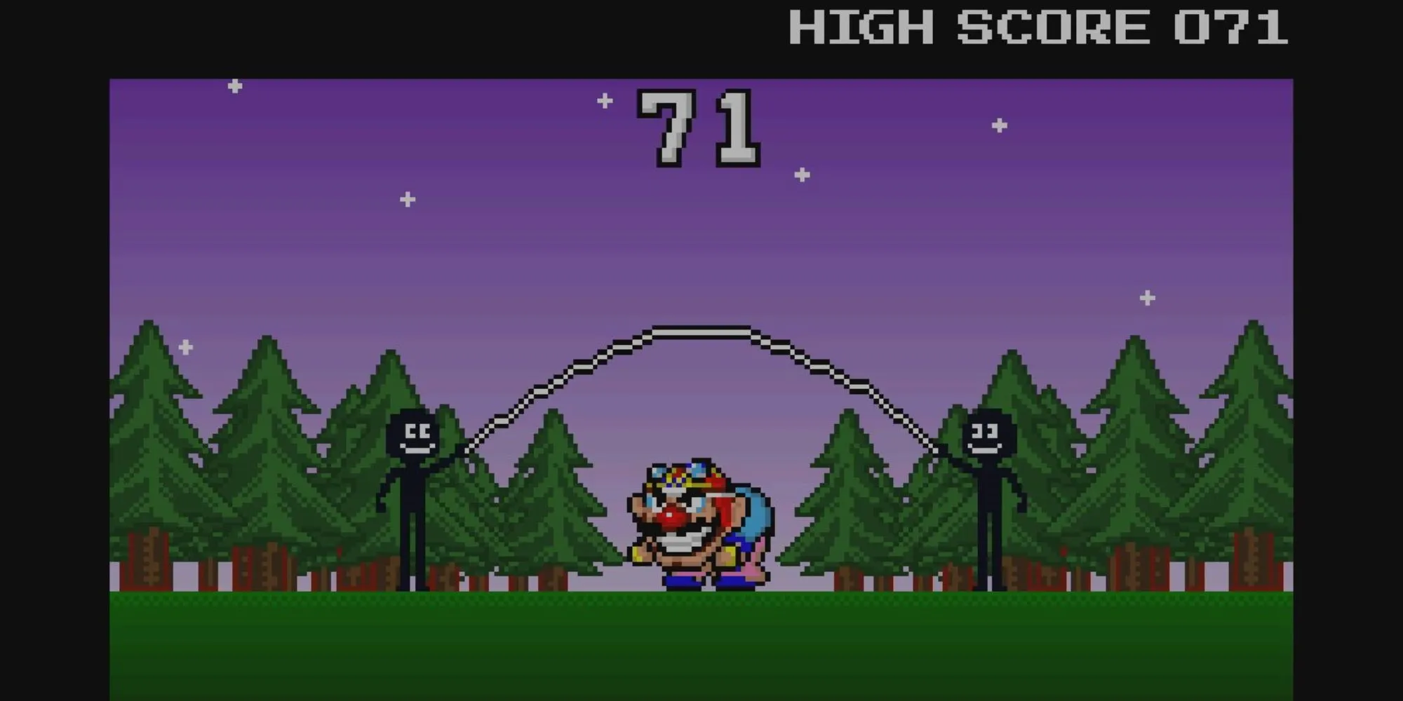 Một minigame nhảy dây đầy thử thách trong bộ sưu tập WarioWare, Inc.: Mega Microgames! trên Nintendo Switch Online.