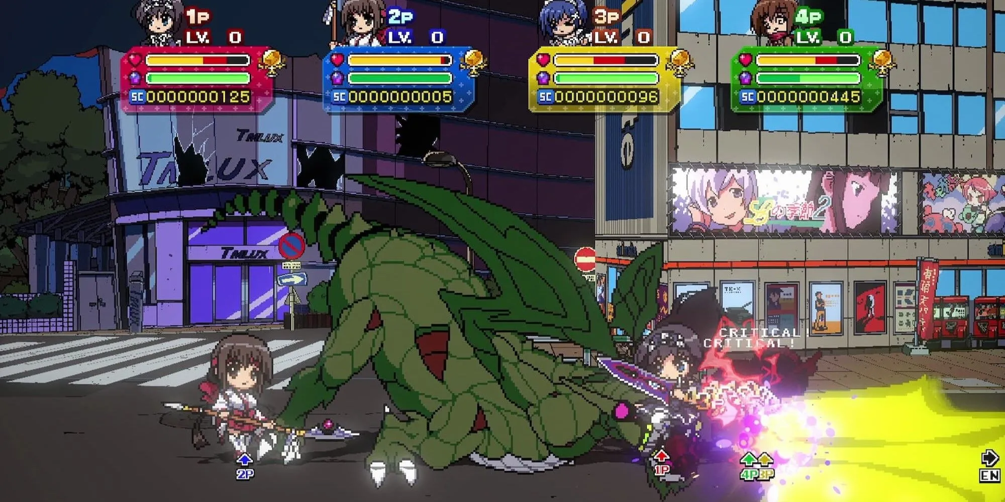 Người chơi chiến đấu với quái vật trong Phantom Breaker Battle Grounds Ultimate, game beat 'em up chibi co-op