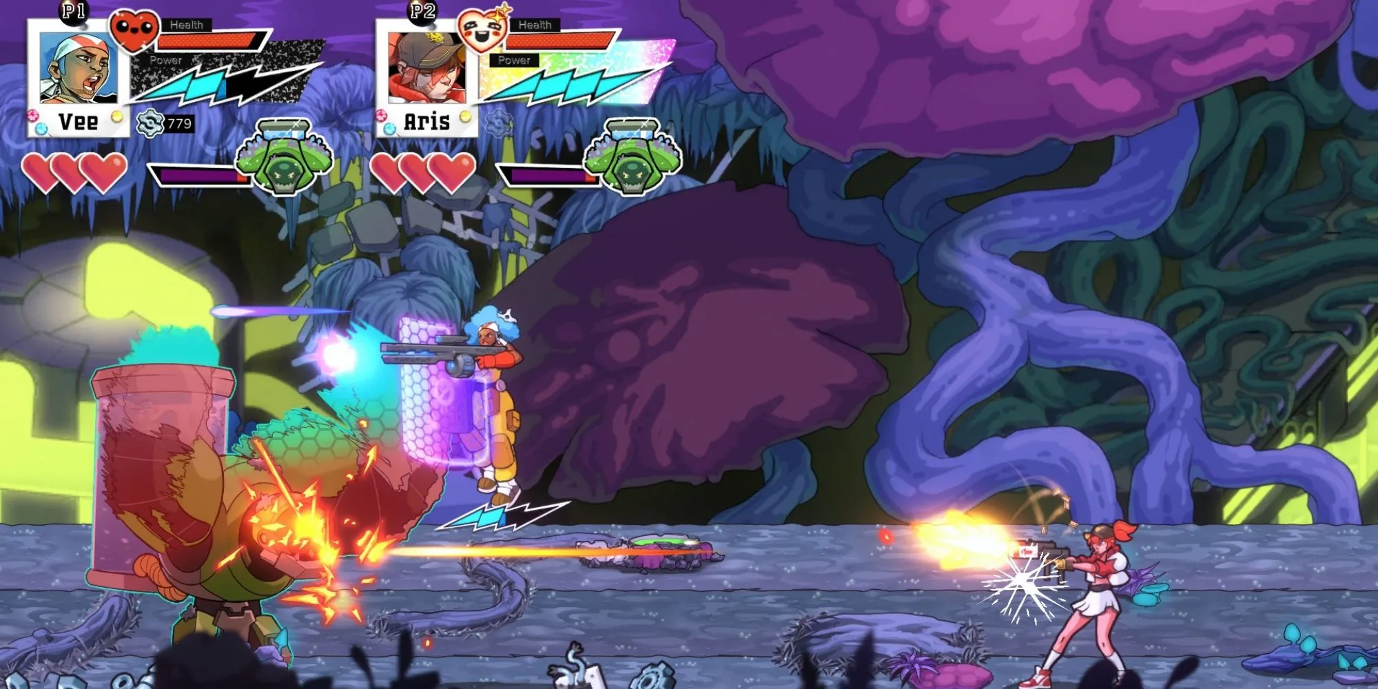 Pha cận chiến căng thẳng với nhiều kẻ địch trong game Ra Ra Boom
