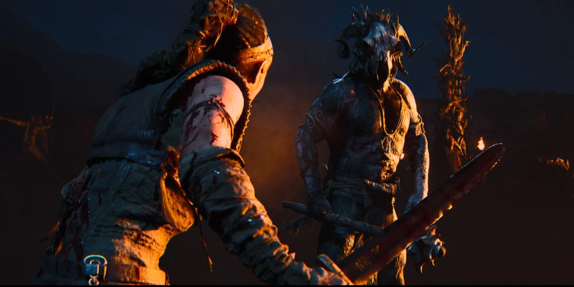 Senua trong một phân đoạn chiến đấu đặc trưng của Hellblade 2