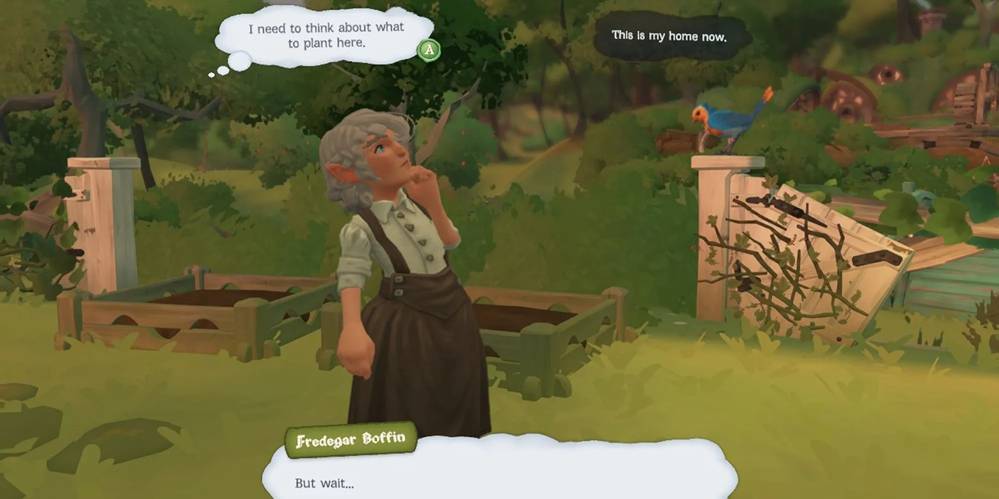 Tùy chọn đối thoại với cư dân trong Tales of the Shire, ảnh hưởng đến mối quan hệ cộng đồng.