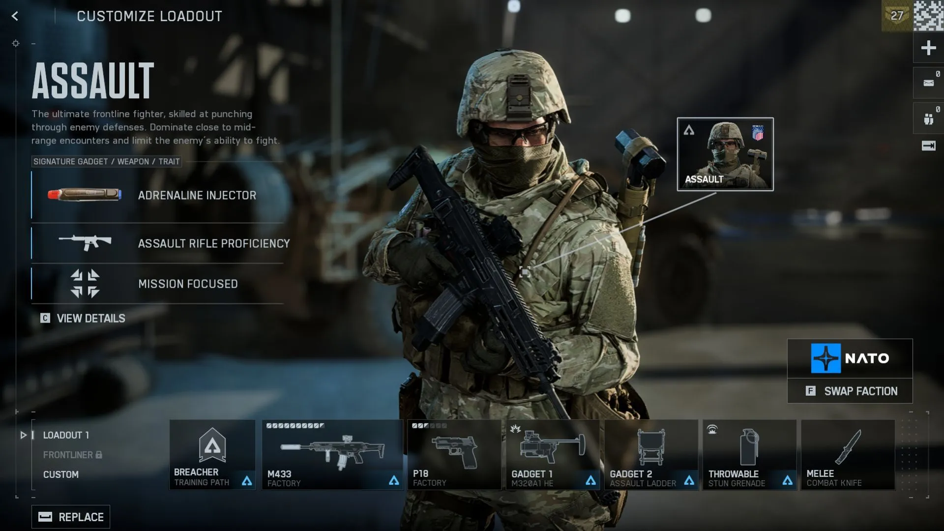 Assault class Battlefield 6, hình ảnh chiến đấu cận địa và trang bị đặc trưng