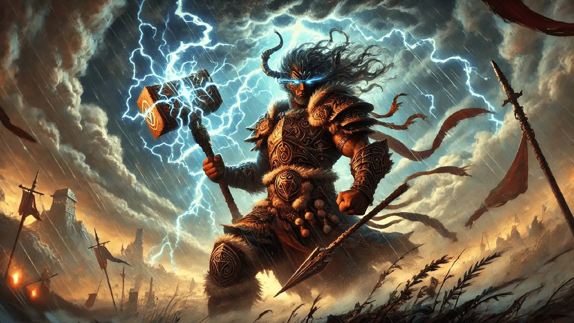 Barbarian Storm Herald với aura thời tiết hỗ trợ đồng đội trong giao tranh của Baldur's Gate 3